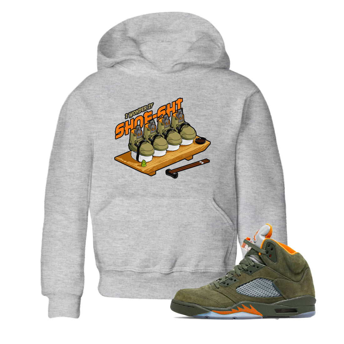 Shoe-Shi snkmatch Tees Kids - Air Jordan 5 Olive