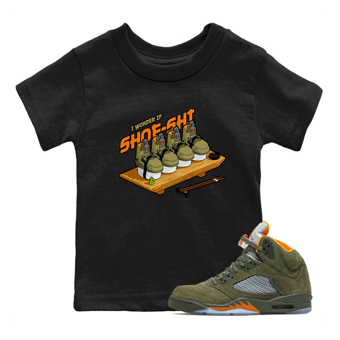 Shoe-Shi snkmatch Tees Kids - Air Jordan 5 Olive