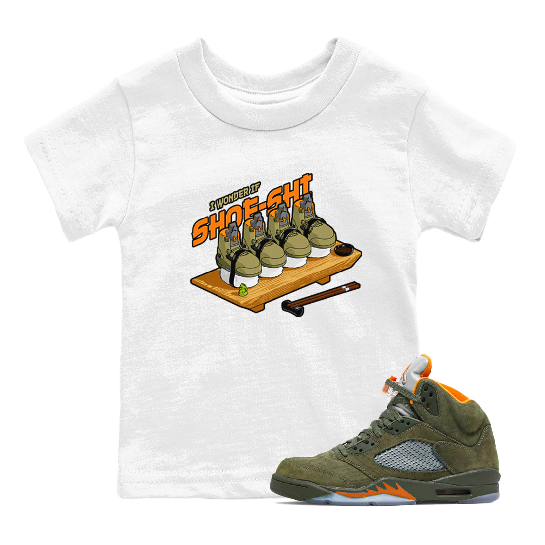 Shoe-Shi snkmatch Tees Kids - Air Jordan 5 Olive