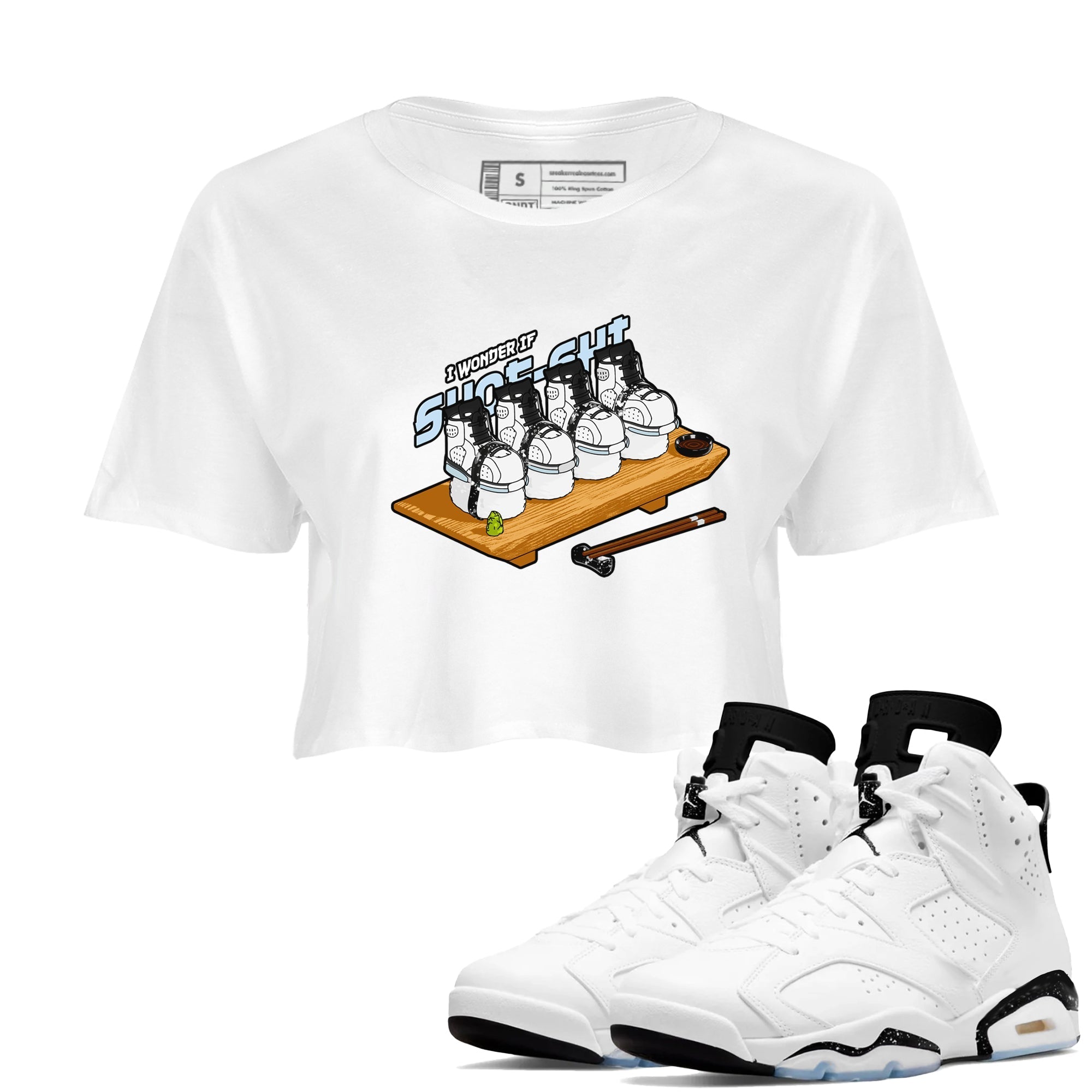 Shoe-Shi snkmatch Women's Top - Air Jordan 6 White Black