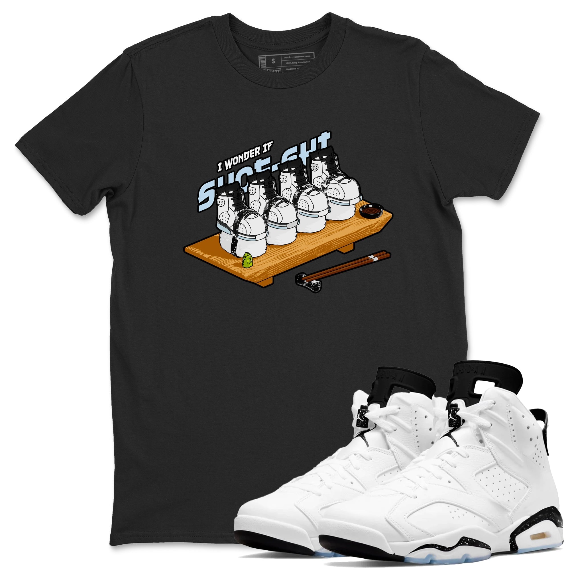 Shoe-Shi snkmatch Tees - Air Jordan 6 White Black