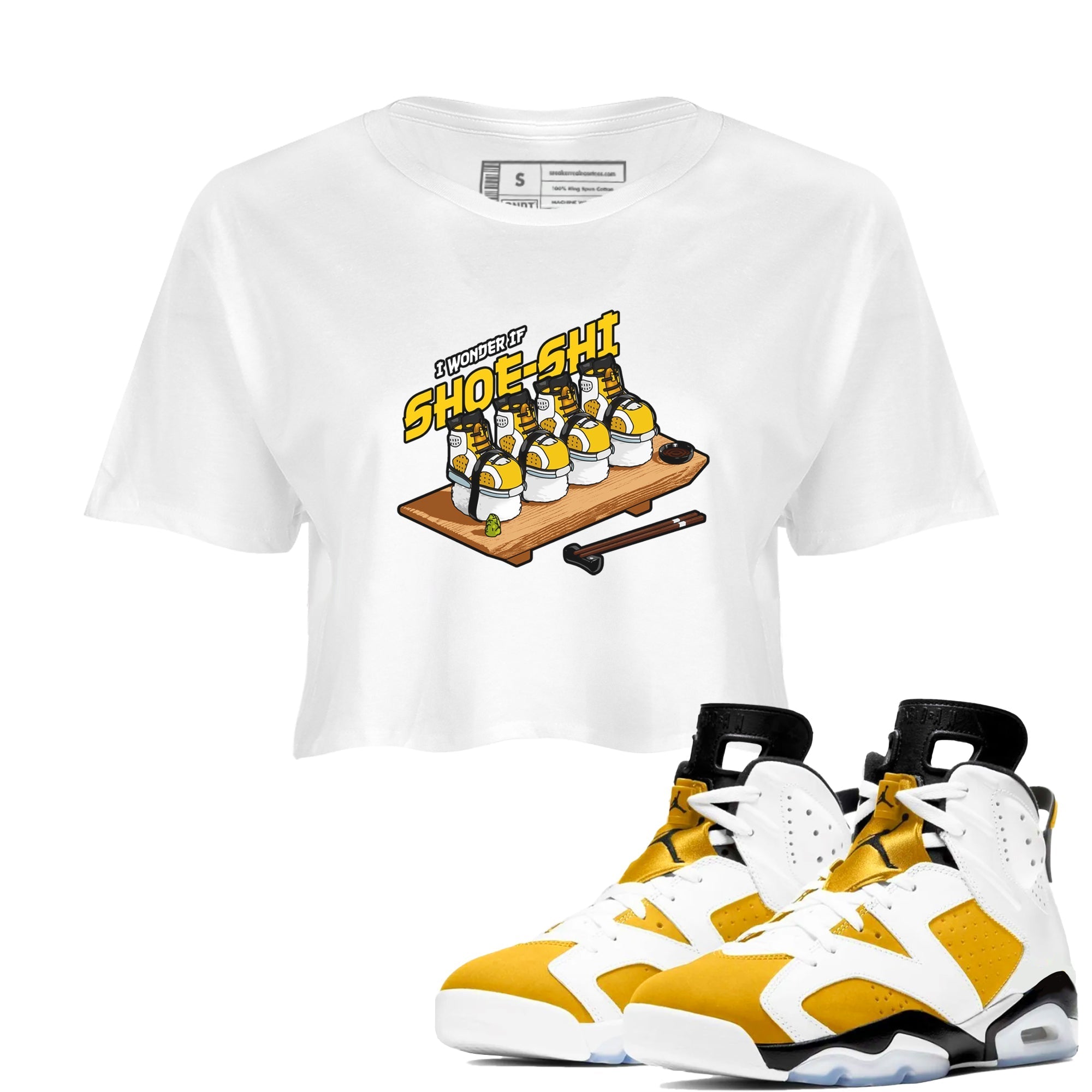 Shoe-Shi snkmatch Women's Top - Air Jordan 6 Yellow Ochre
