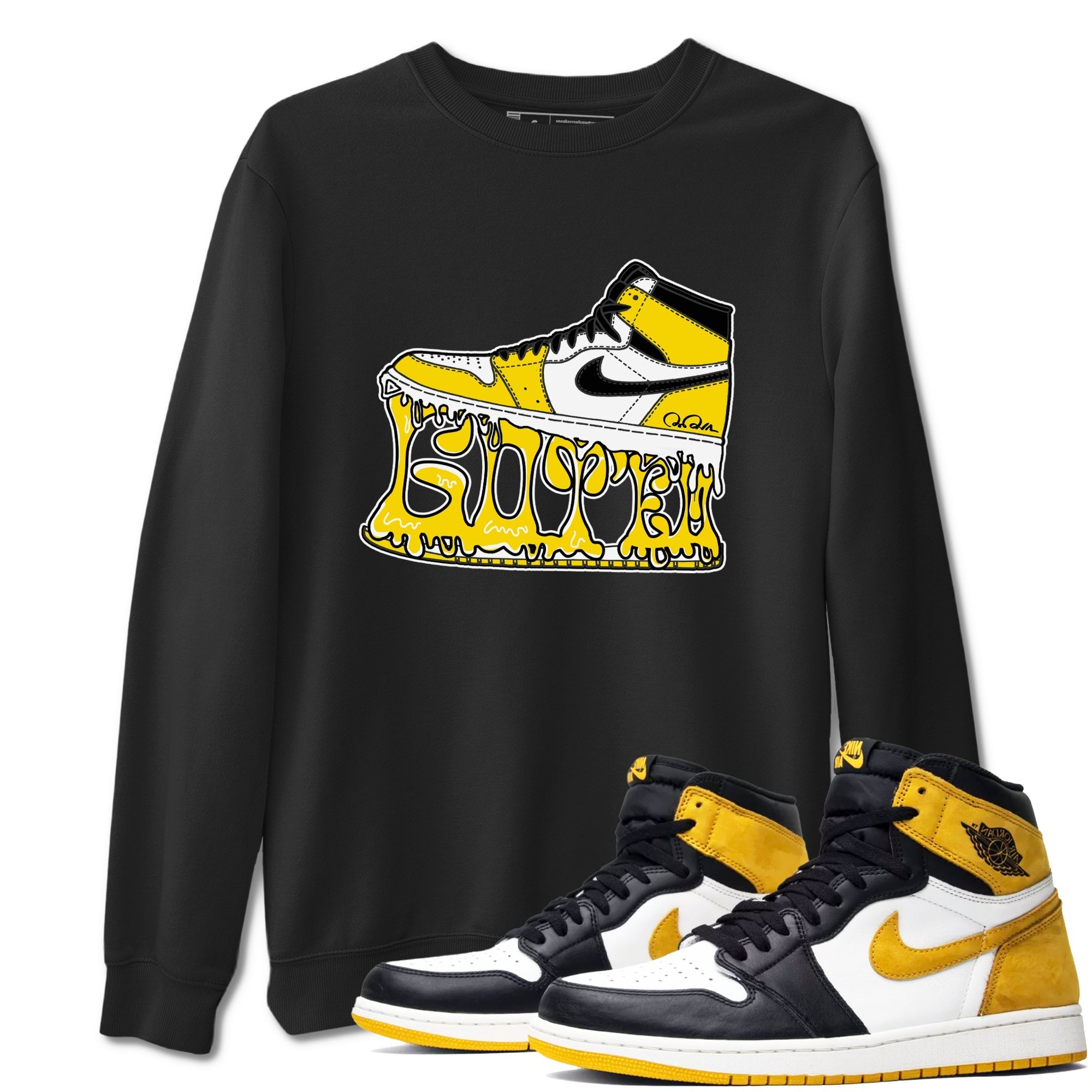Shoe Stuck snkmatch Tees - Air Jordan 1 Yellow Ochre