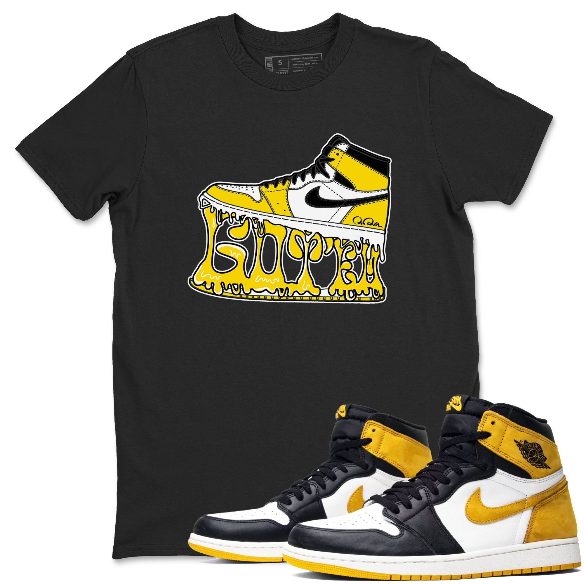 Shoe Stuck snkmatch Tees - Air Jordan 1 Yellow Ochre