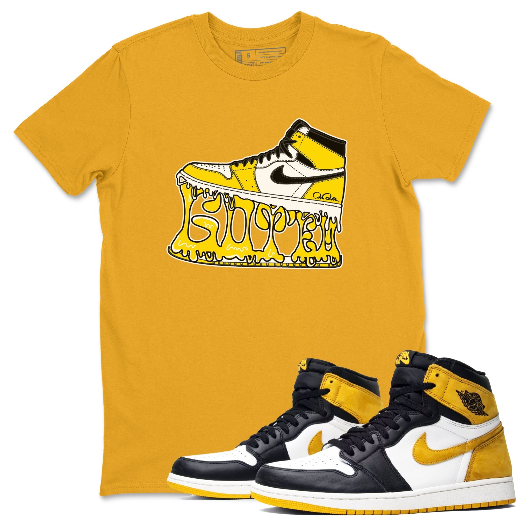 Shoe Stuck snkmatch Tees - Air Jordan 1 Yellow Ochre