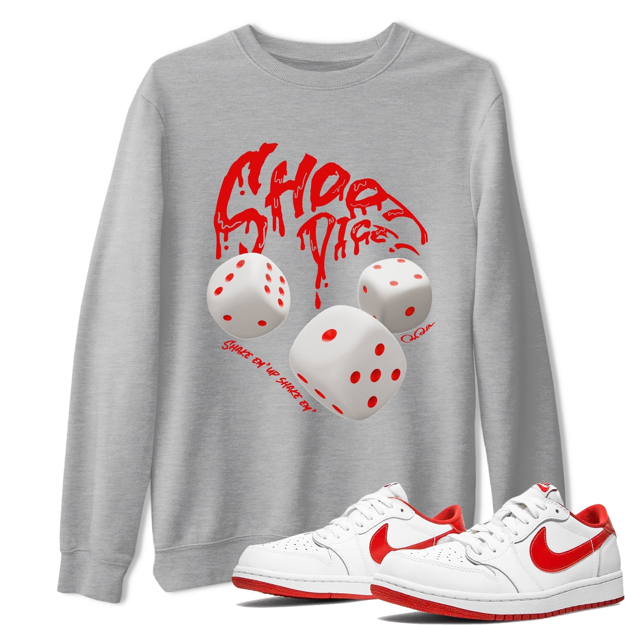 Shoot Dice snkmatch Tee - Air Jordan 1 University Red