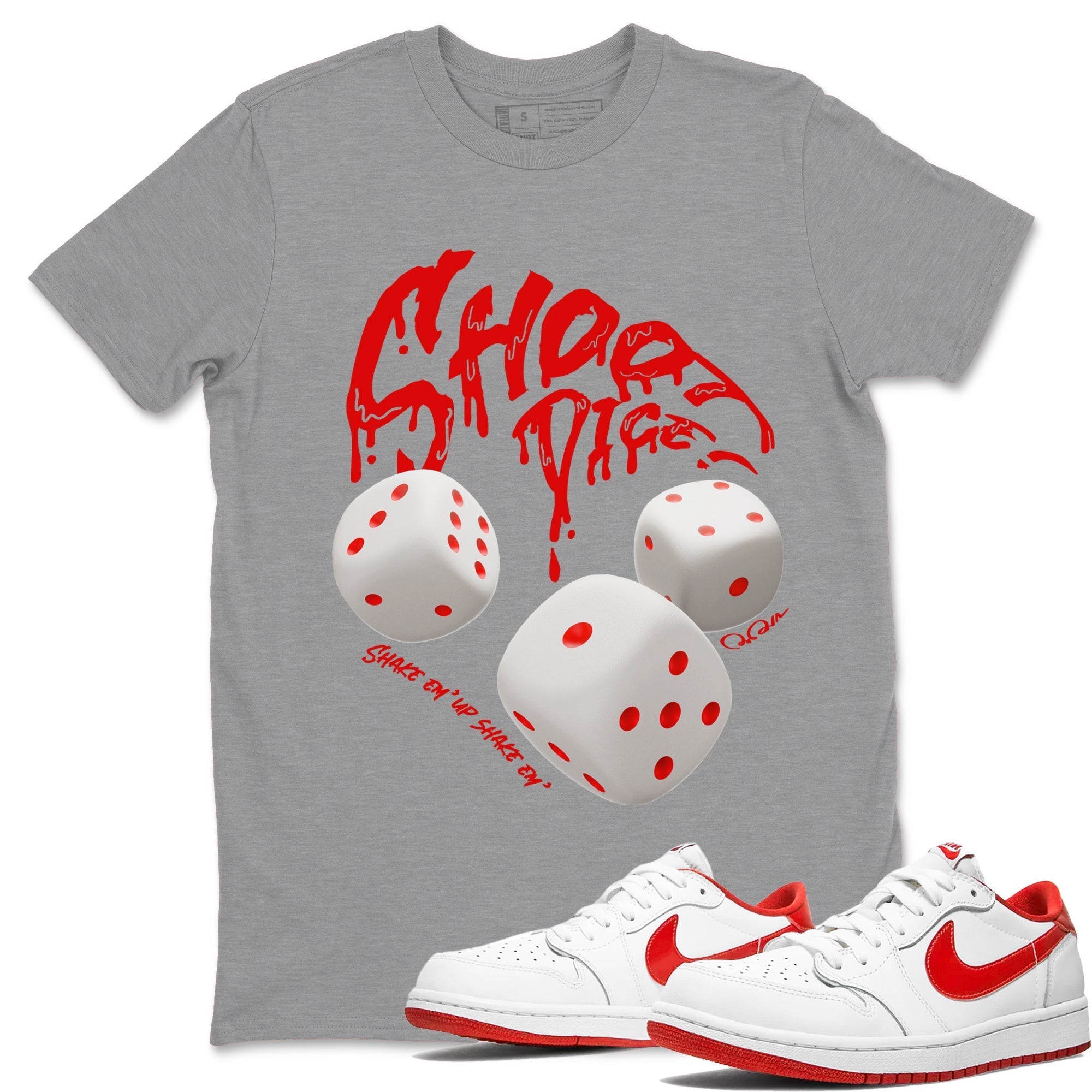 Shoot Dice snkmatch Tee - Air Jordan 1 University Red