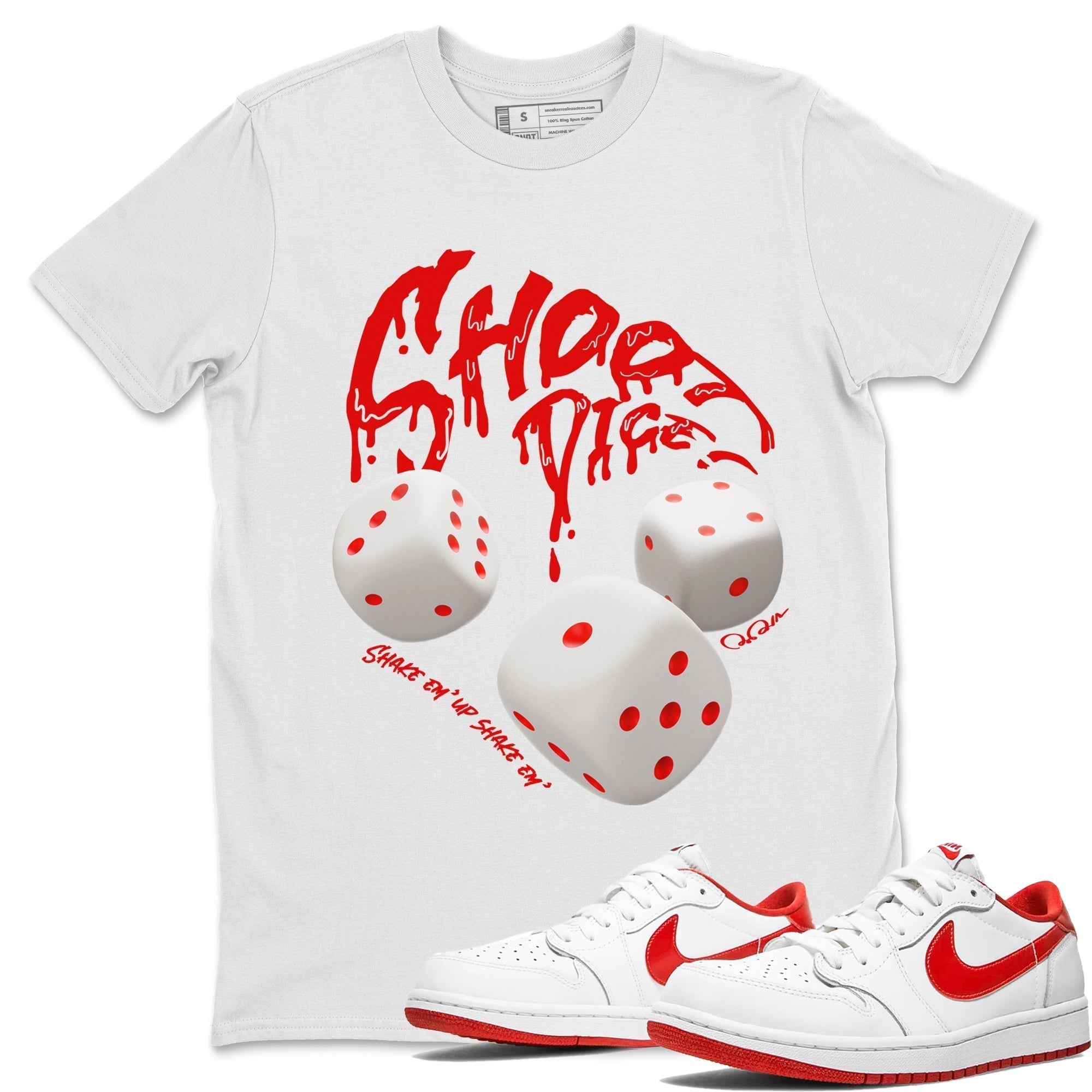 Shoot Dice snkmatch Tee - Air Jordan 1 University Red