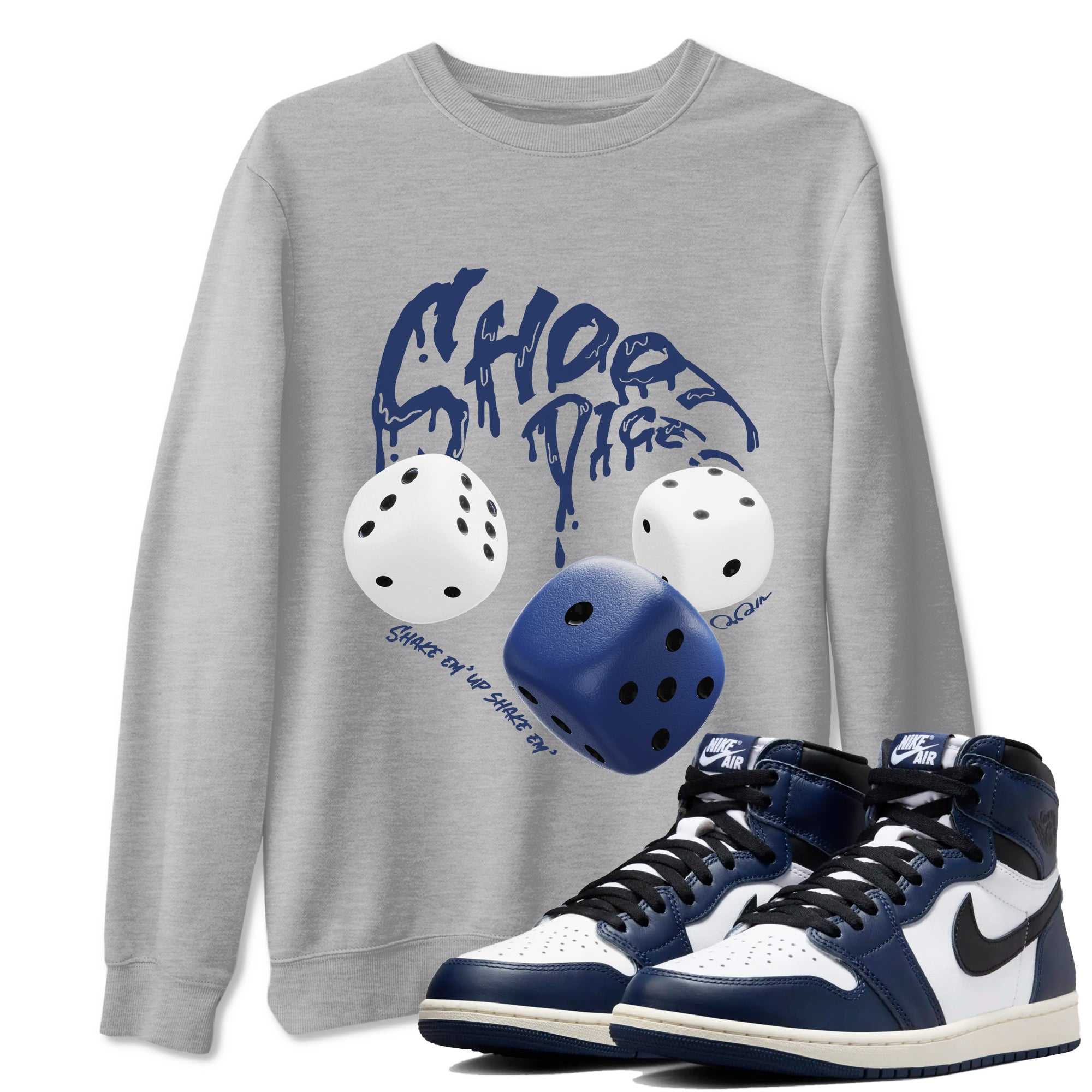 Shoot Dice snkmatch Tees - Air Jordan 1 Midnight Navy