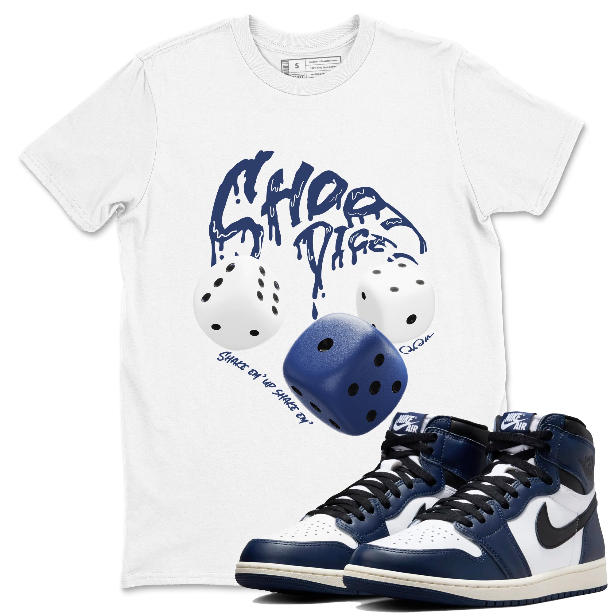 Shoot Dice snkmatch Tees - Air Jordan 1 Midnight Navy