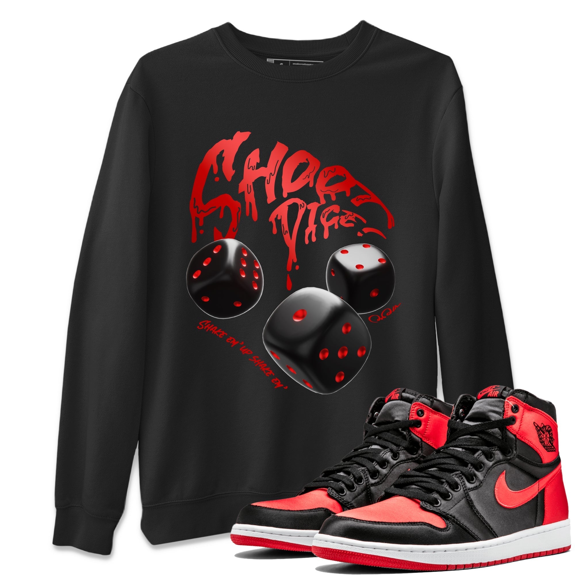 Shoot Dice Unisex Tops - Air Jordan 1 Satin Bred