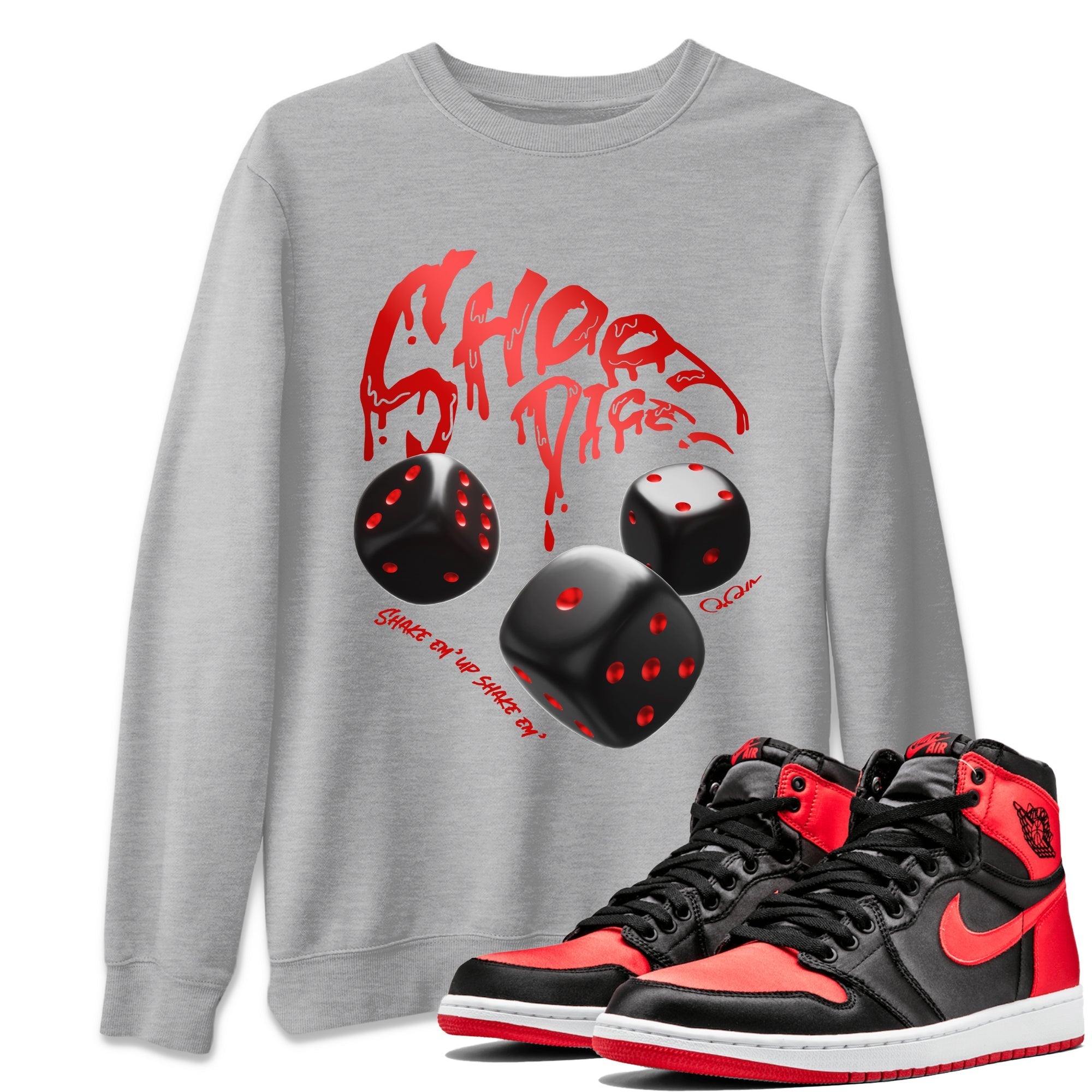 Shoot Dice Unisex Tops - Air Jordan 1 Satin Bred