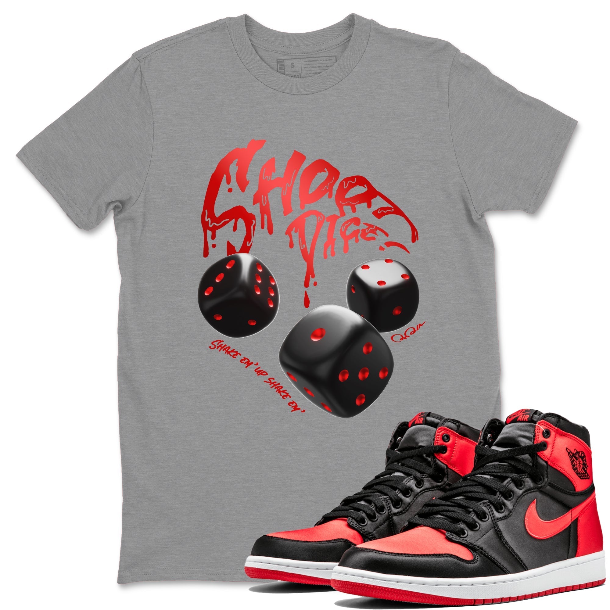 Shoot Dice Unisex Tops - Air Jordan 1 Satin Bred