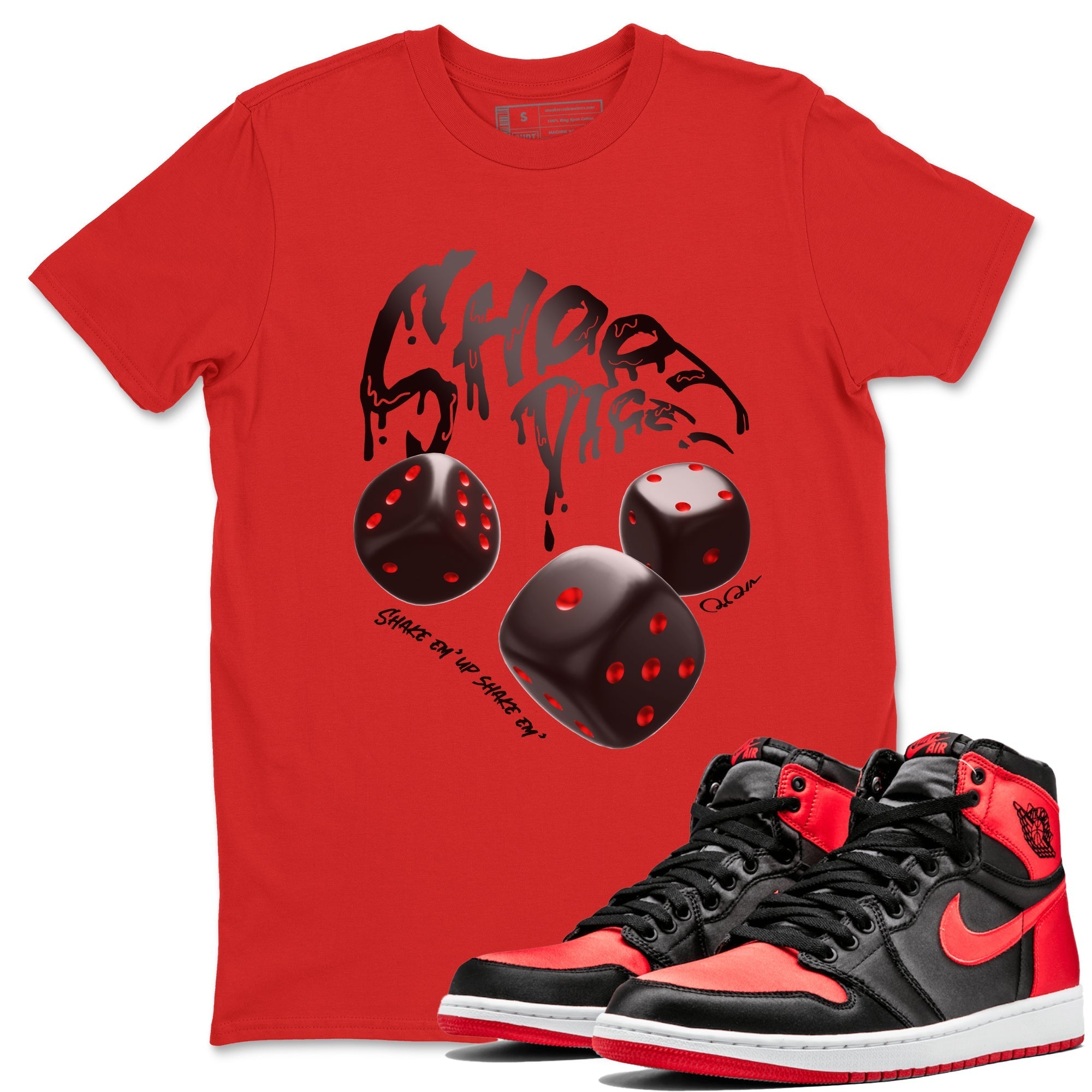Shoot Dice Unisex Tops - Air Jordan 1 Satin Bred
