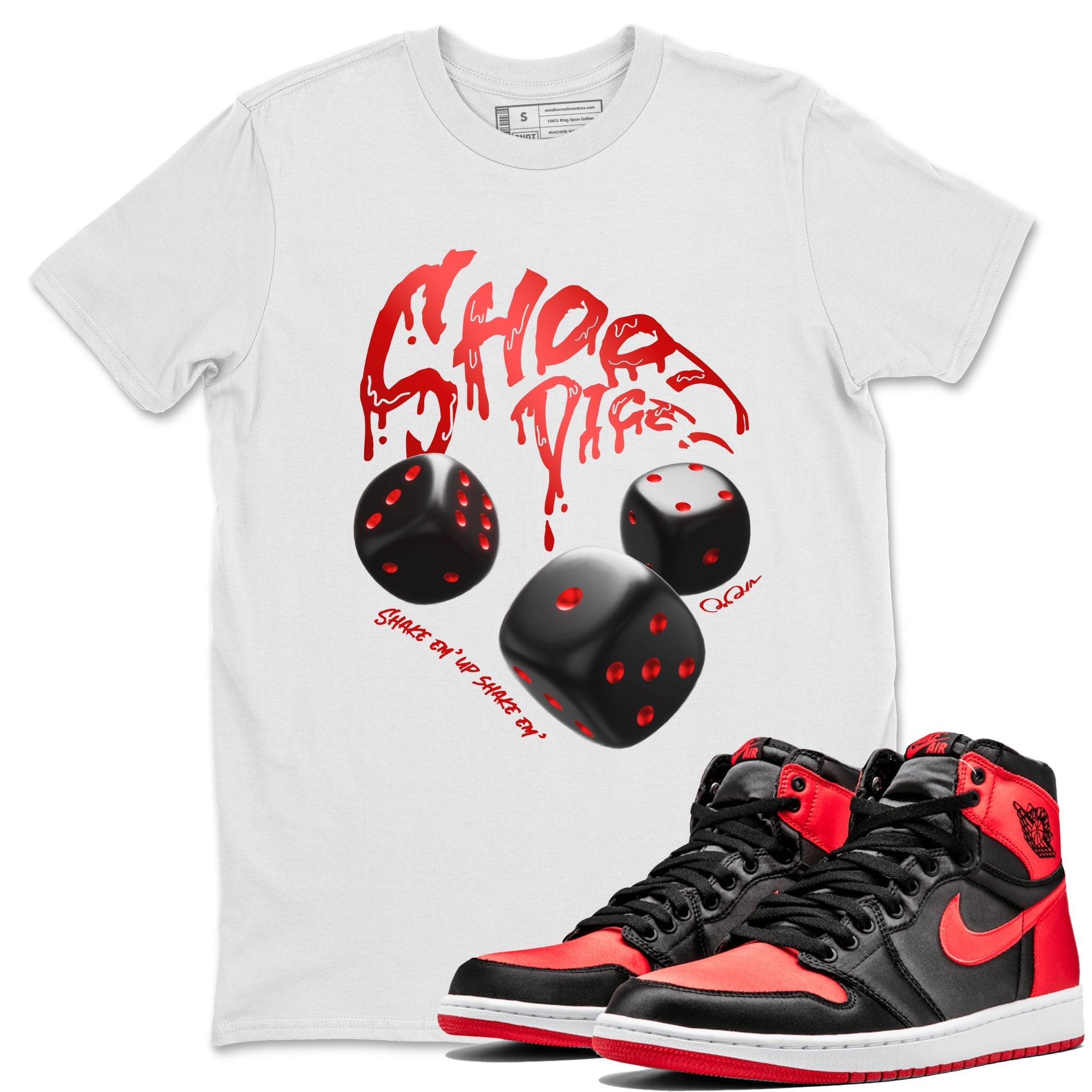 Shoot Dice Unisex Tops - Air Jordan 1 Satin Bred