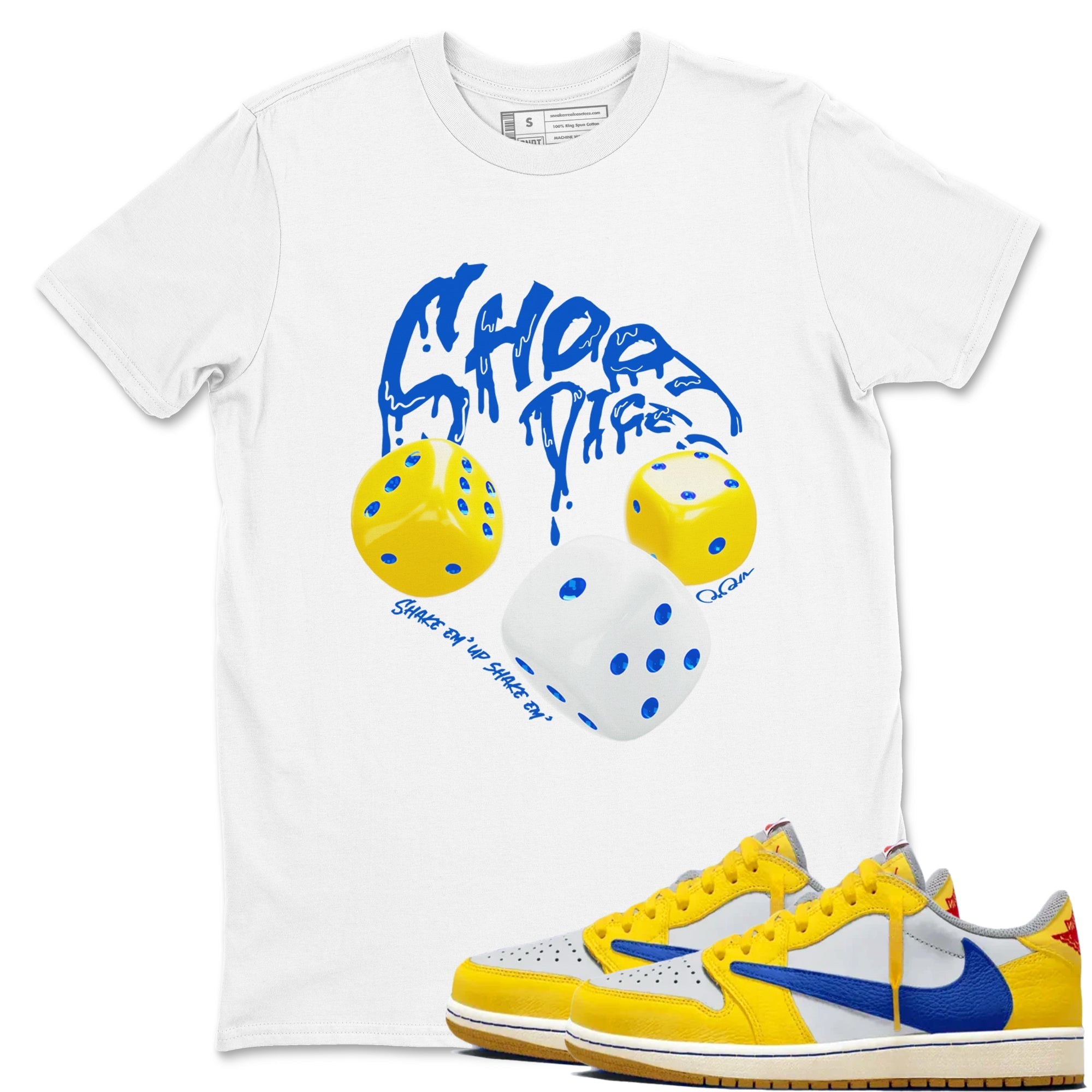 Shoot Dice snkmatch Tees - Air Jordan 1 Travis Scott Canary