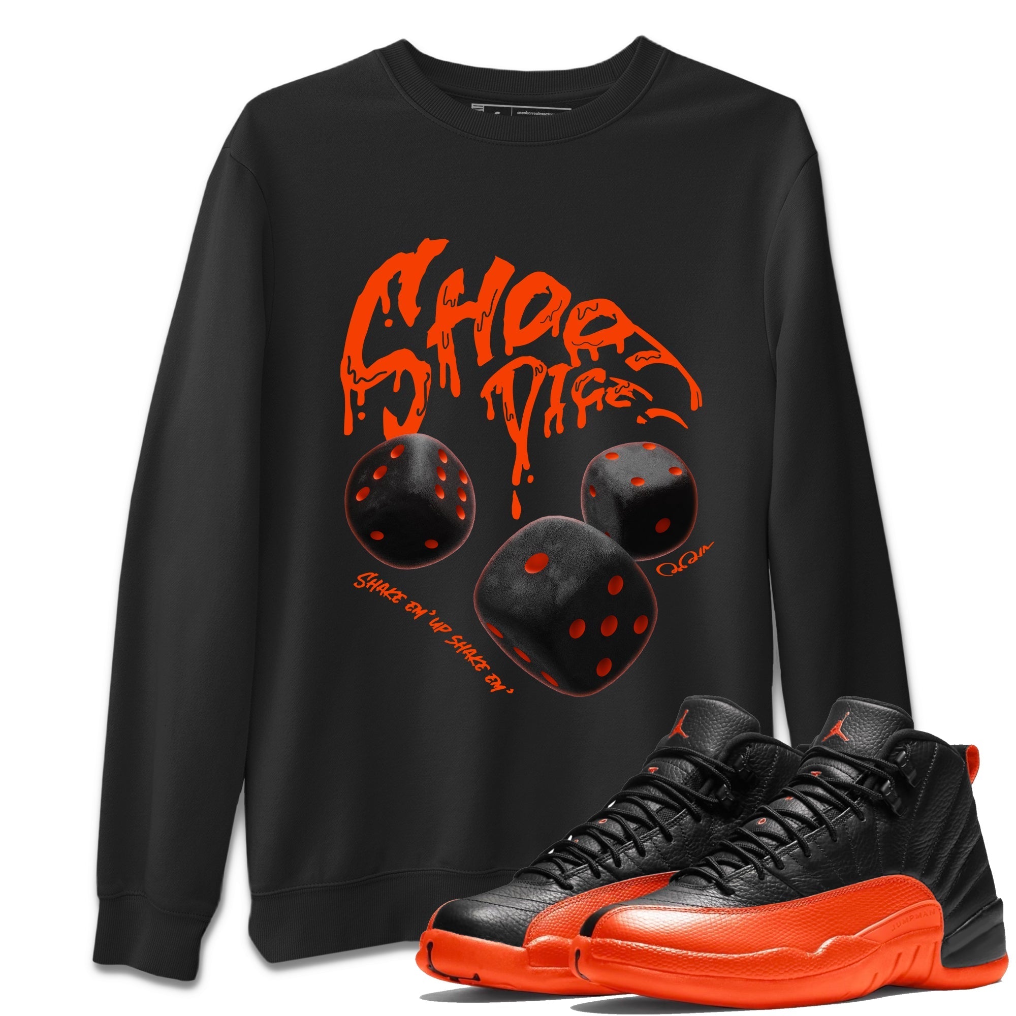 Shoot Dice Unisex Tops - Air Jordan 12 Brilliant Orange