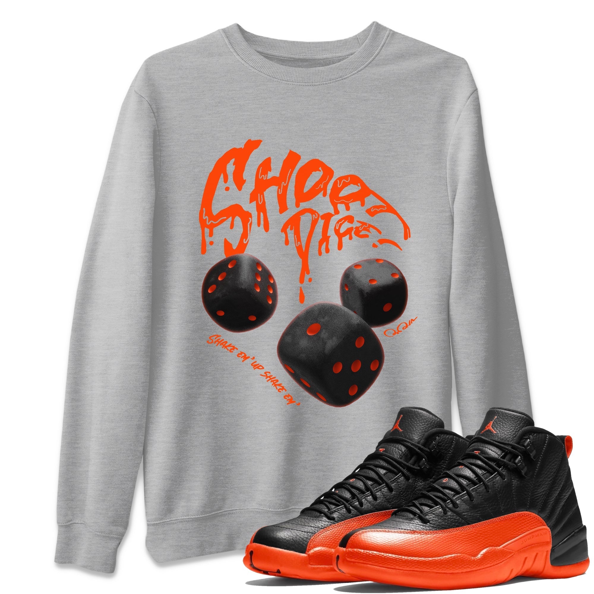 Shoot Dice Unisex Tops - Air Jordan 12 Brilliant Orange