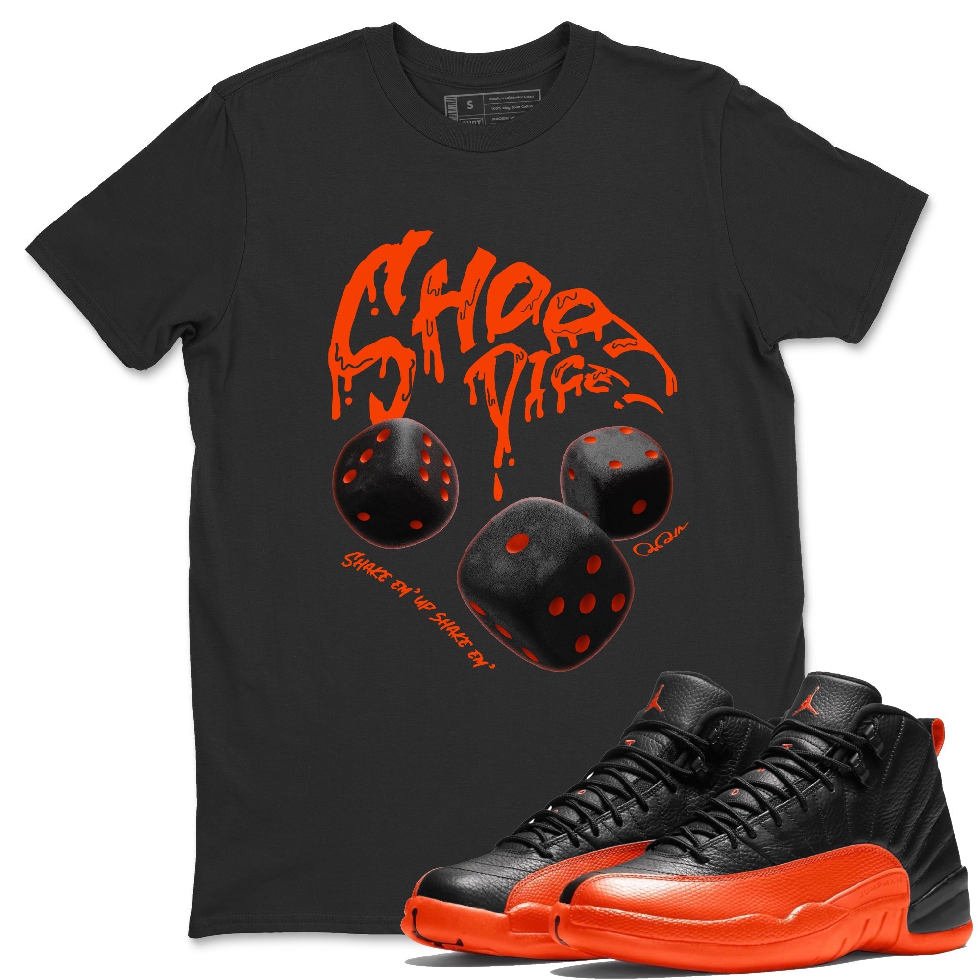 Shoot Dice Unisex Tops - Air Jordan 12 Brilliant Orange