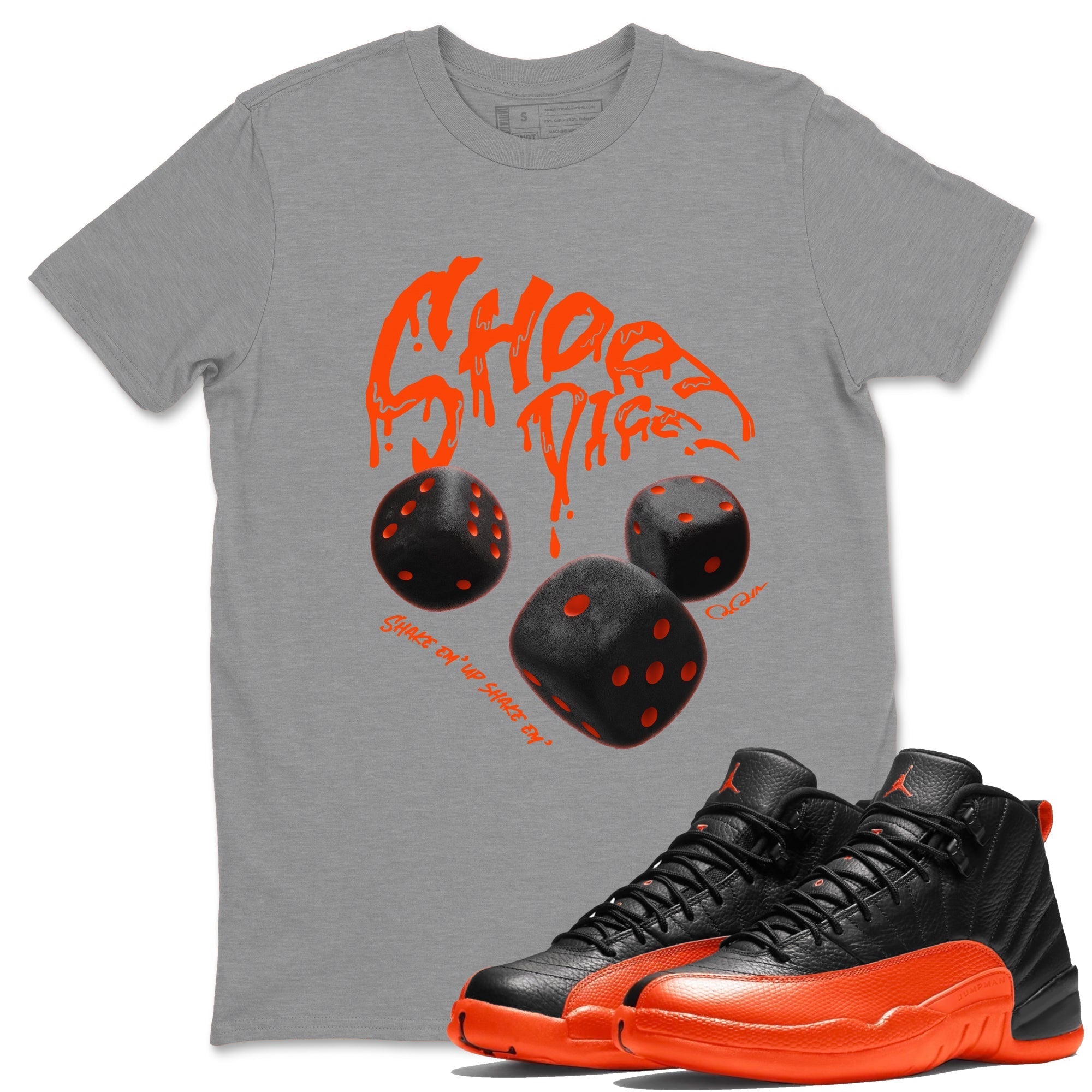 Shoot Dice Unisex Tops - Air Jordan 12 Brilliant Orange