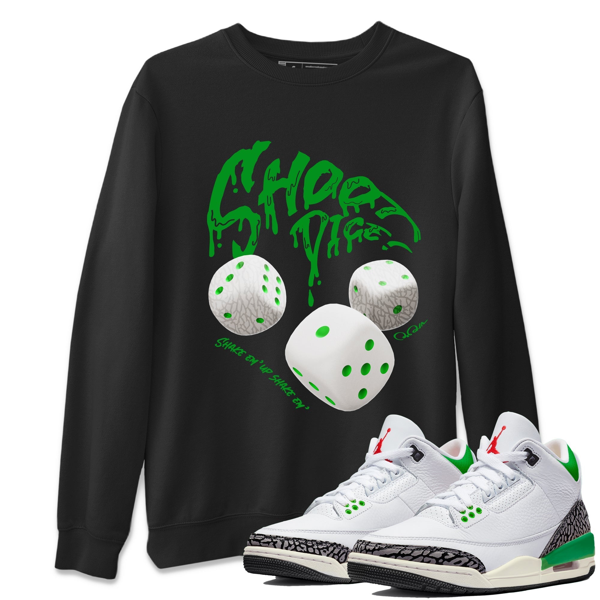 Shoot Dice Unisex Tops - Air Jordan 3 Lucky Green