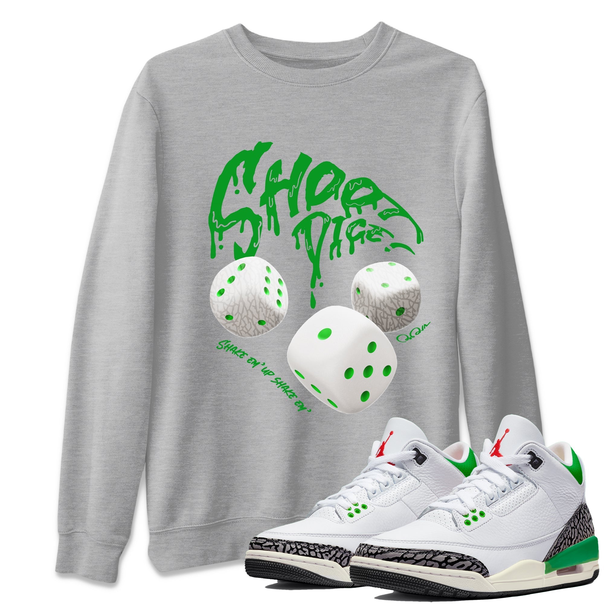 Shoot Dice Unisex Tops - Air Jordan 3 Lucky Green