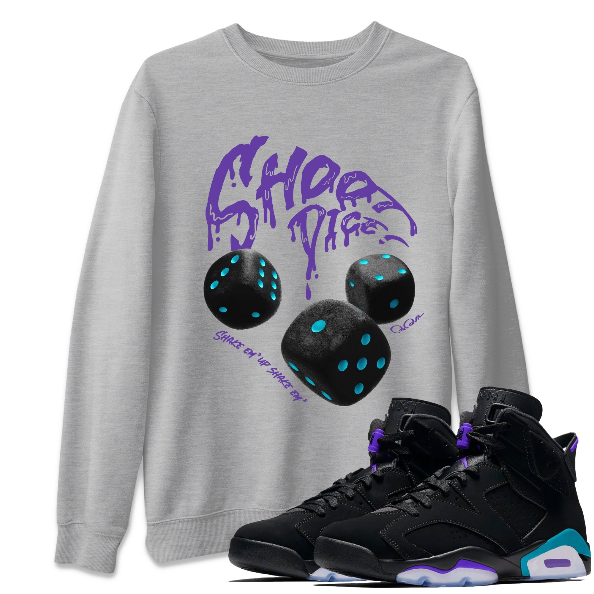 Shoot Dice Unisex Tops - Air Jordan 6 Aqua