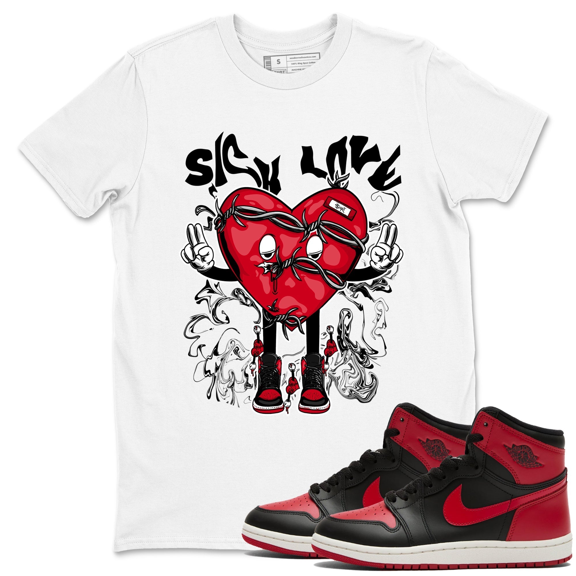 Sick Love snkmatch Tees - Air Jordan 1 '85 Bred