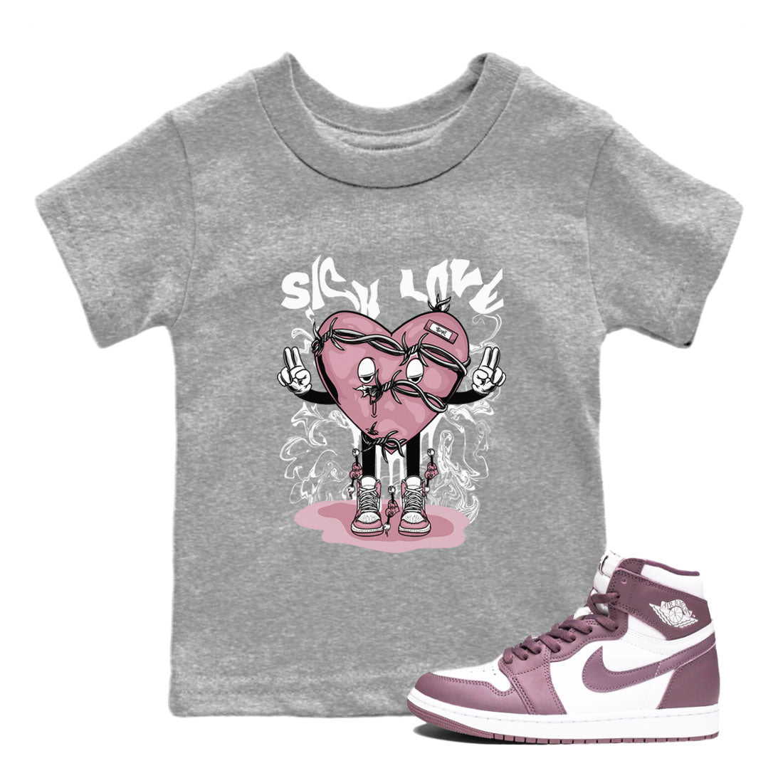 Sick Love snkmatch Tee Kids - Air Jordan 1 Mauve
