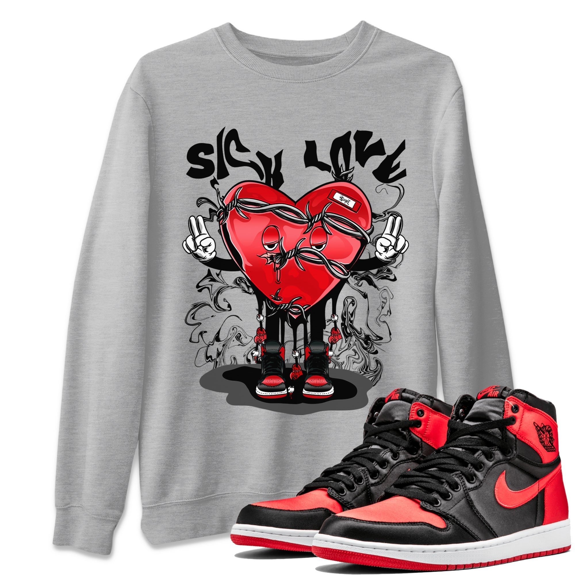 Sick Love Unisex Tops - Air Jordan 1 Satin Bred