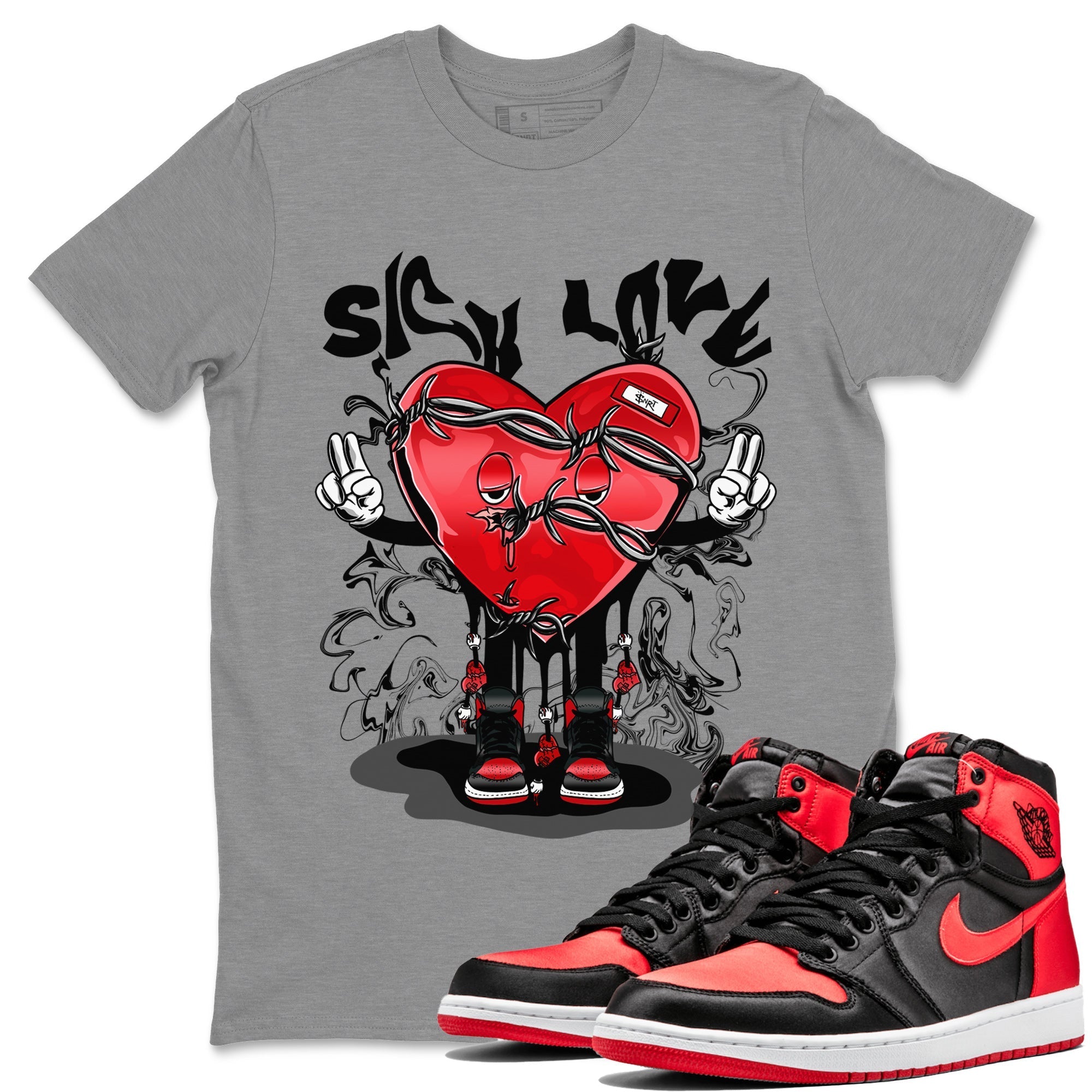 Sick Love Unisex Tops - Air Jordan 1 Satin Bred