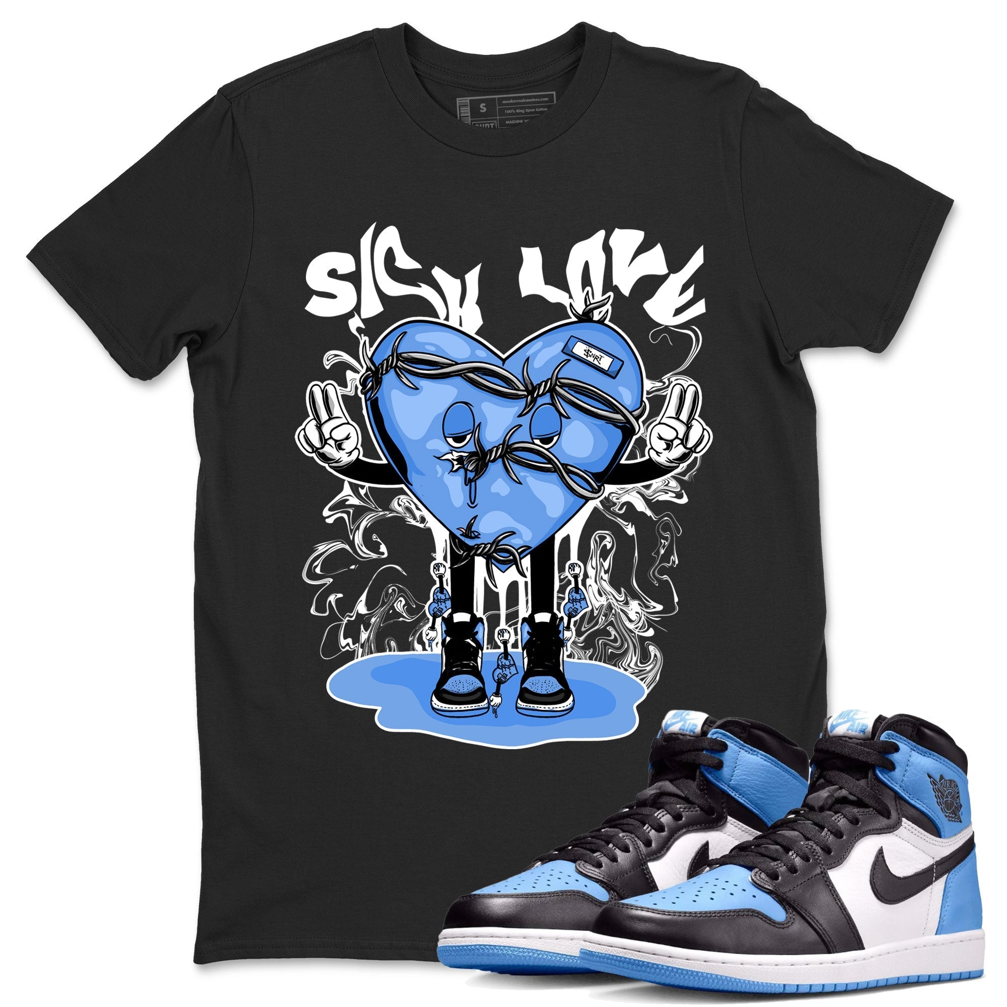 Sick Love snkmatch Tee - Air Jordan 1 UNC Toe