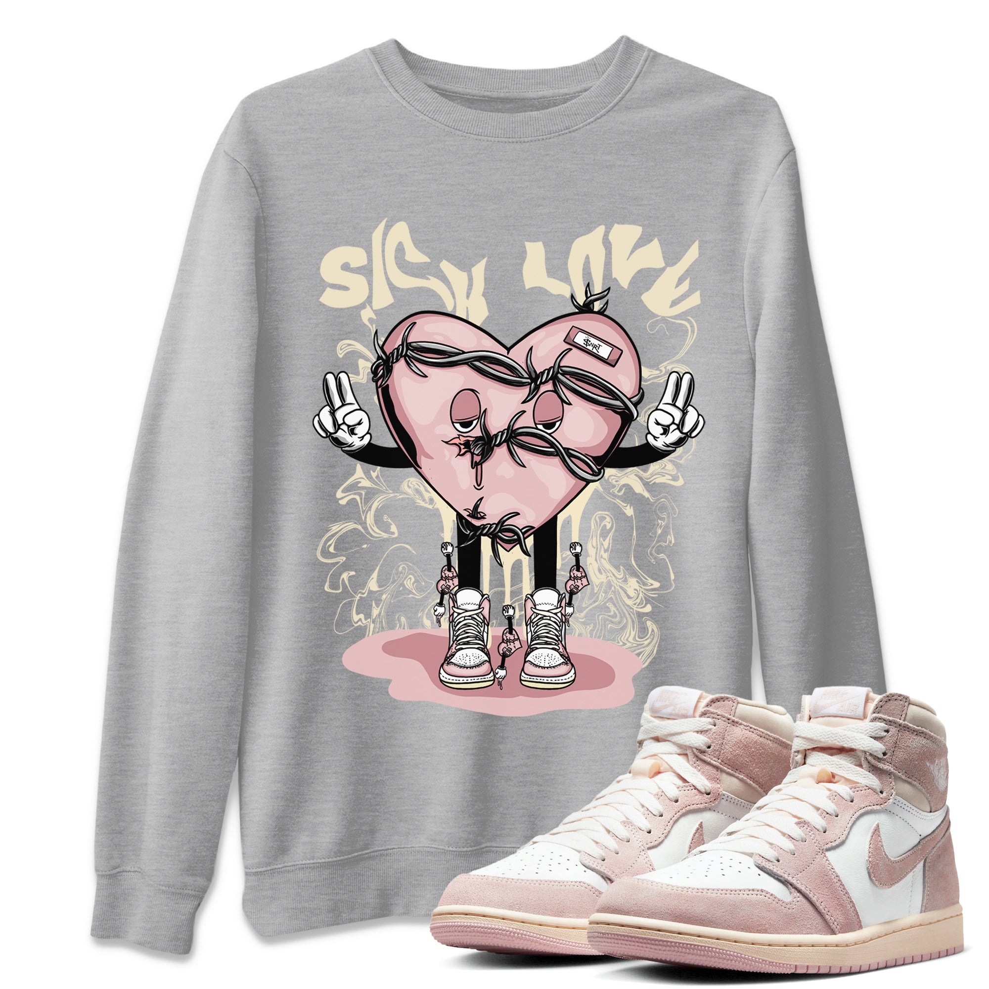 Sick Love Unisex Tops - Air Jordan 1 Washed Pink