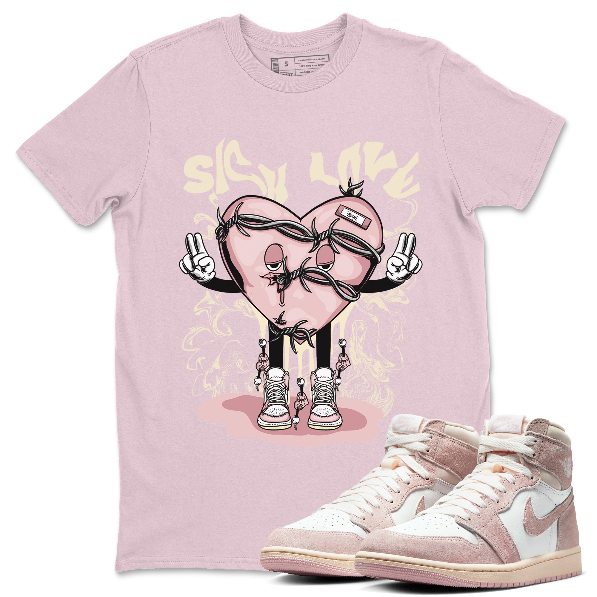 Sick Love Unisex Tops - Air Jordan 1 Washed Pink