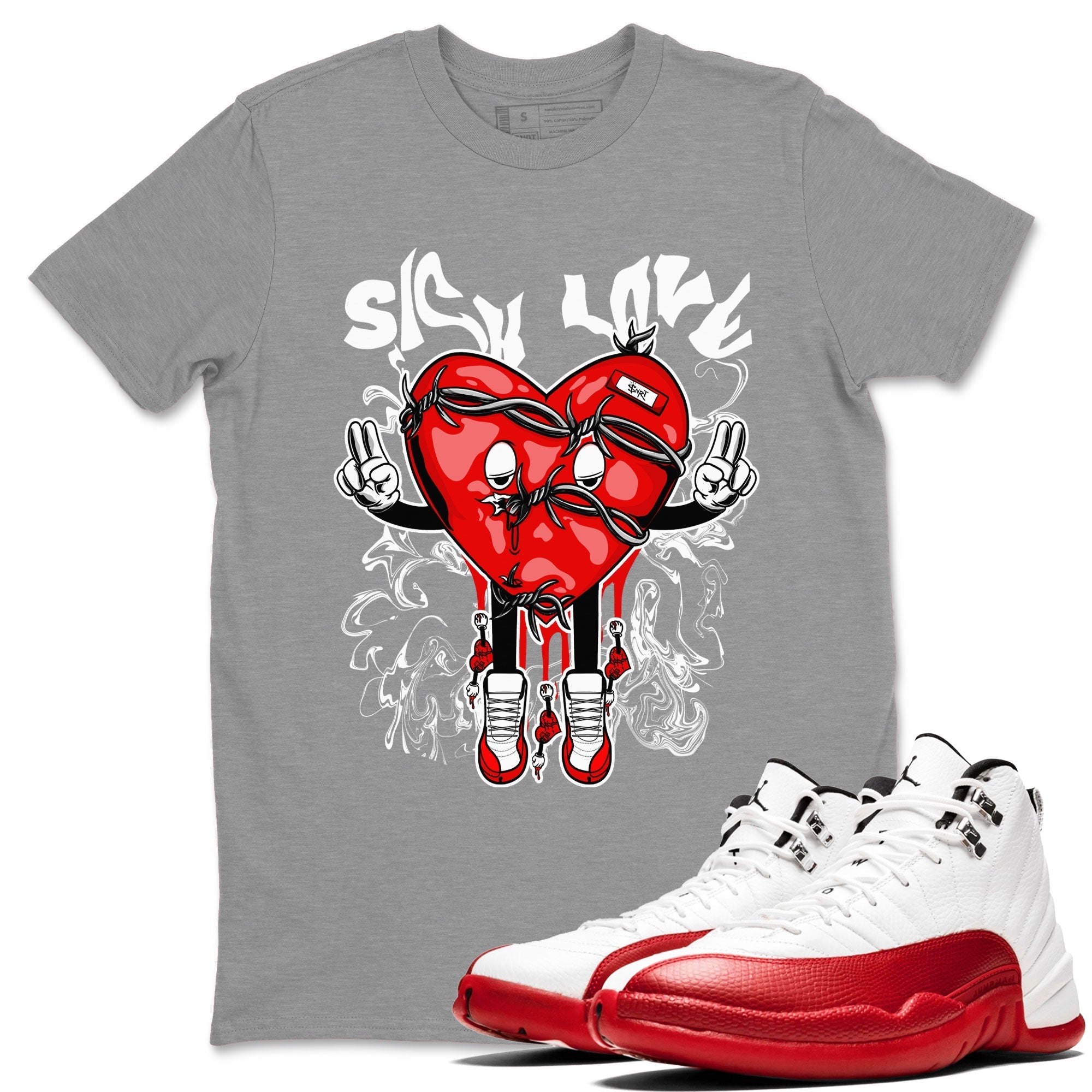 Sick Love snkmatch Tee - Air Jordan 12 Cherry