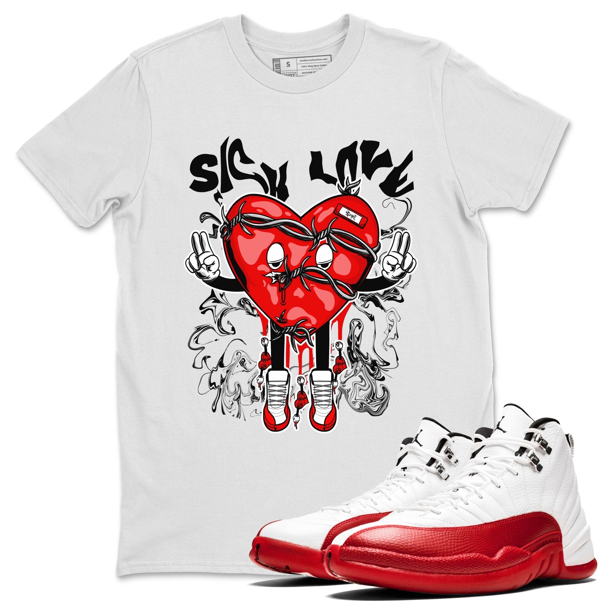 Sick Love snkmatch Tee - Air Jordan 12 Cherry