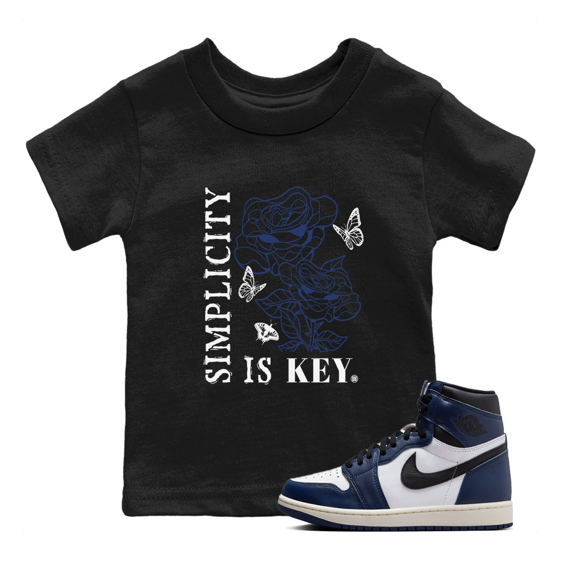 Simplicity Is Key snkmatch Tees Kids - Air Jordan 1 Midnight Navy