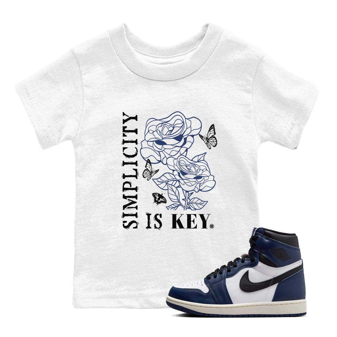 Simplicity Is Key snkmatch Tees Kids - Air Jordan 1 Midnight Navy