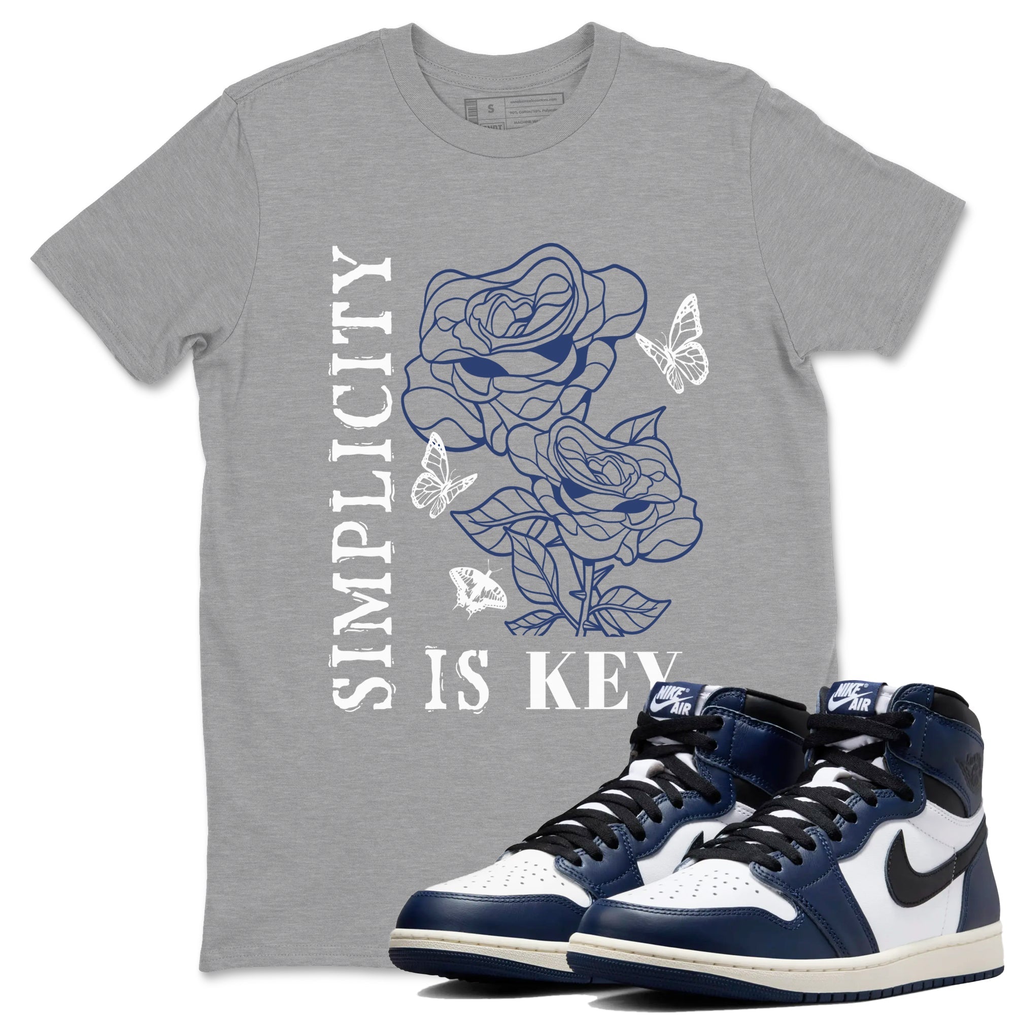 Simplicity Is Key snkmatch Tees - Air Jordan 1 Midnight Navy