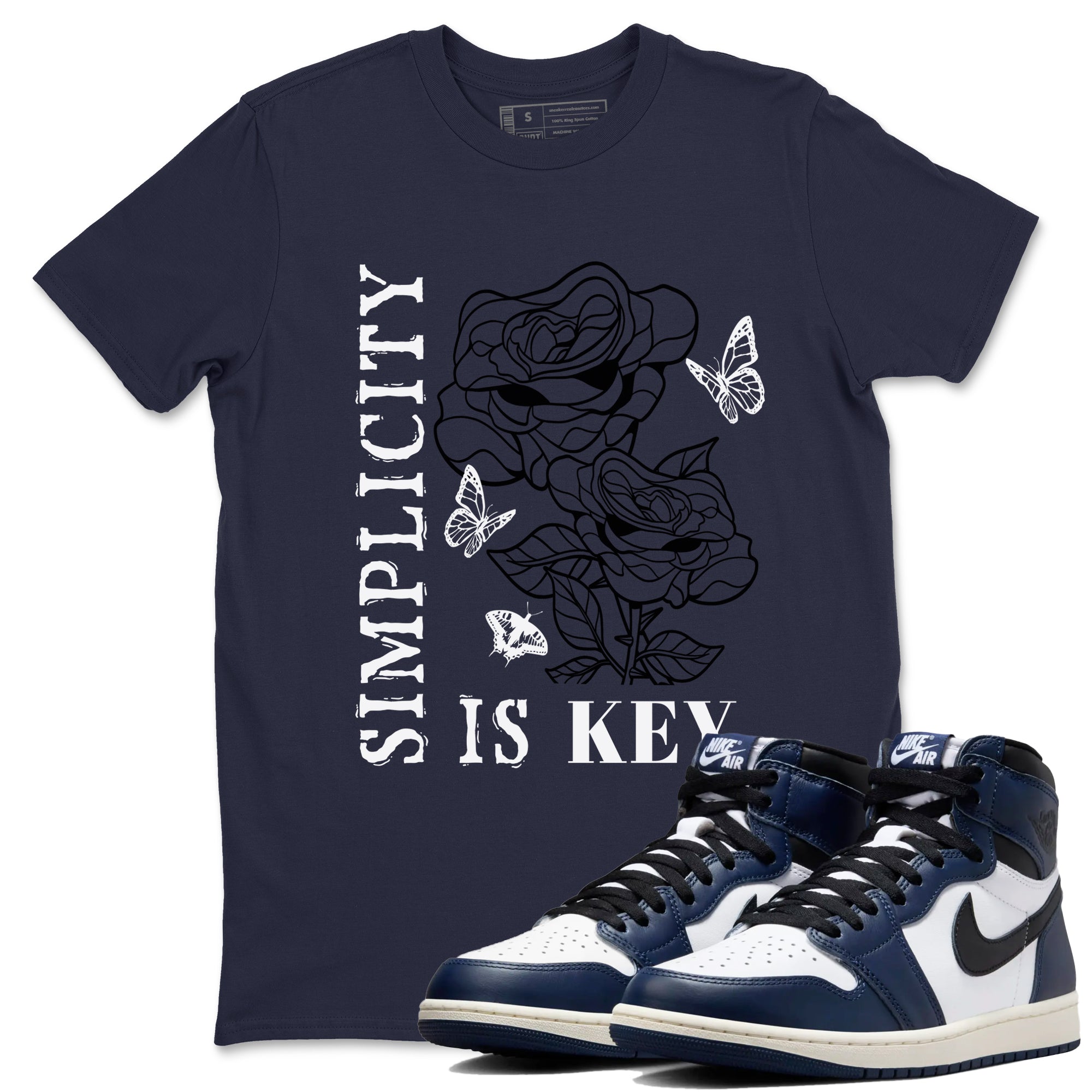 Simplicity Is Key snkmatch Tees - Air Jordan 1 Midnight Navy