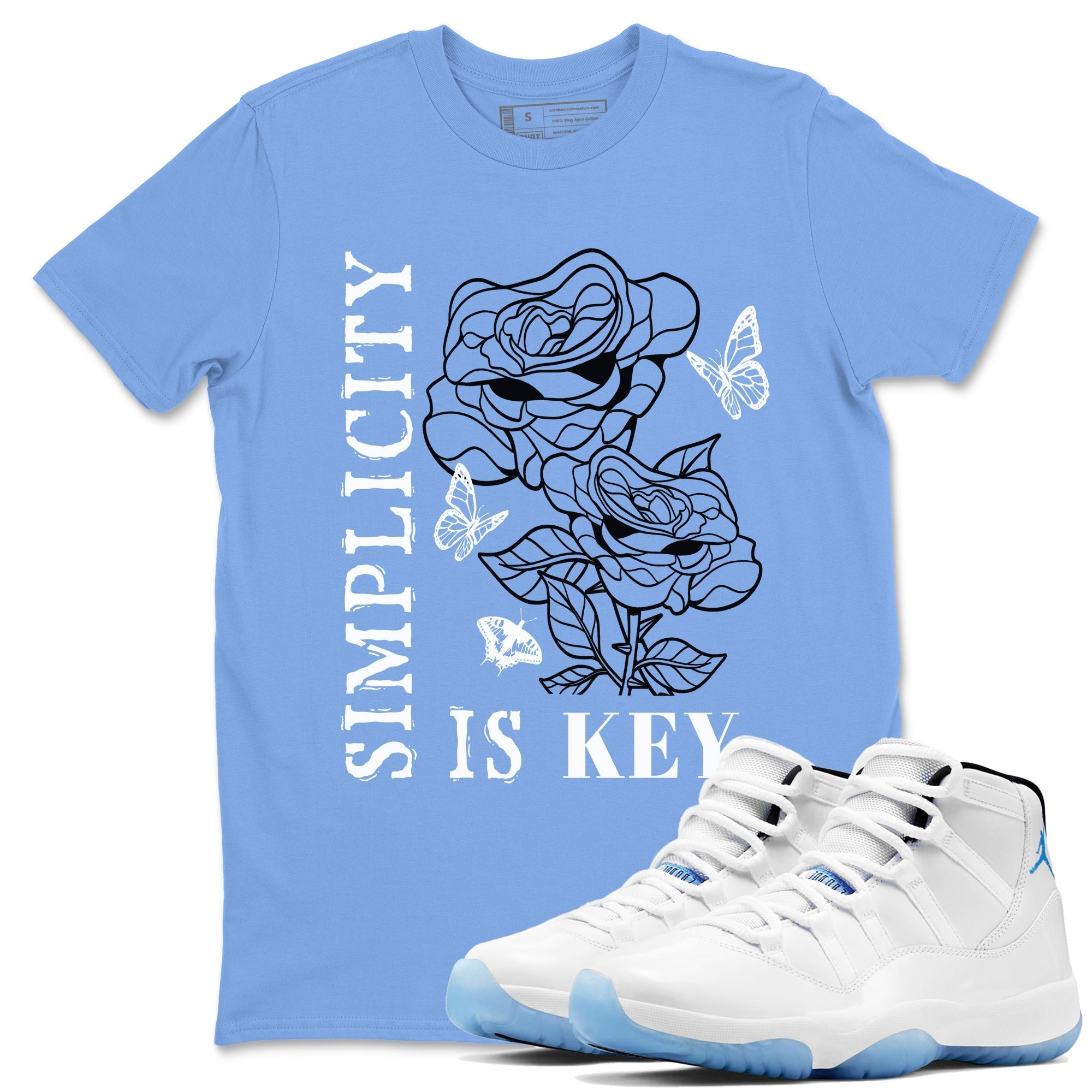 Simplicity Is Key snkmatch Tees - Air Jordan 11 Legend Blue