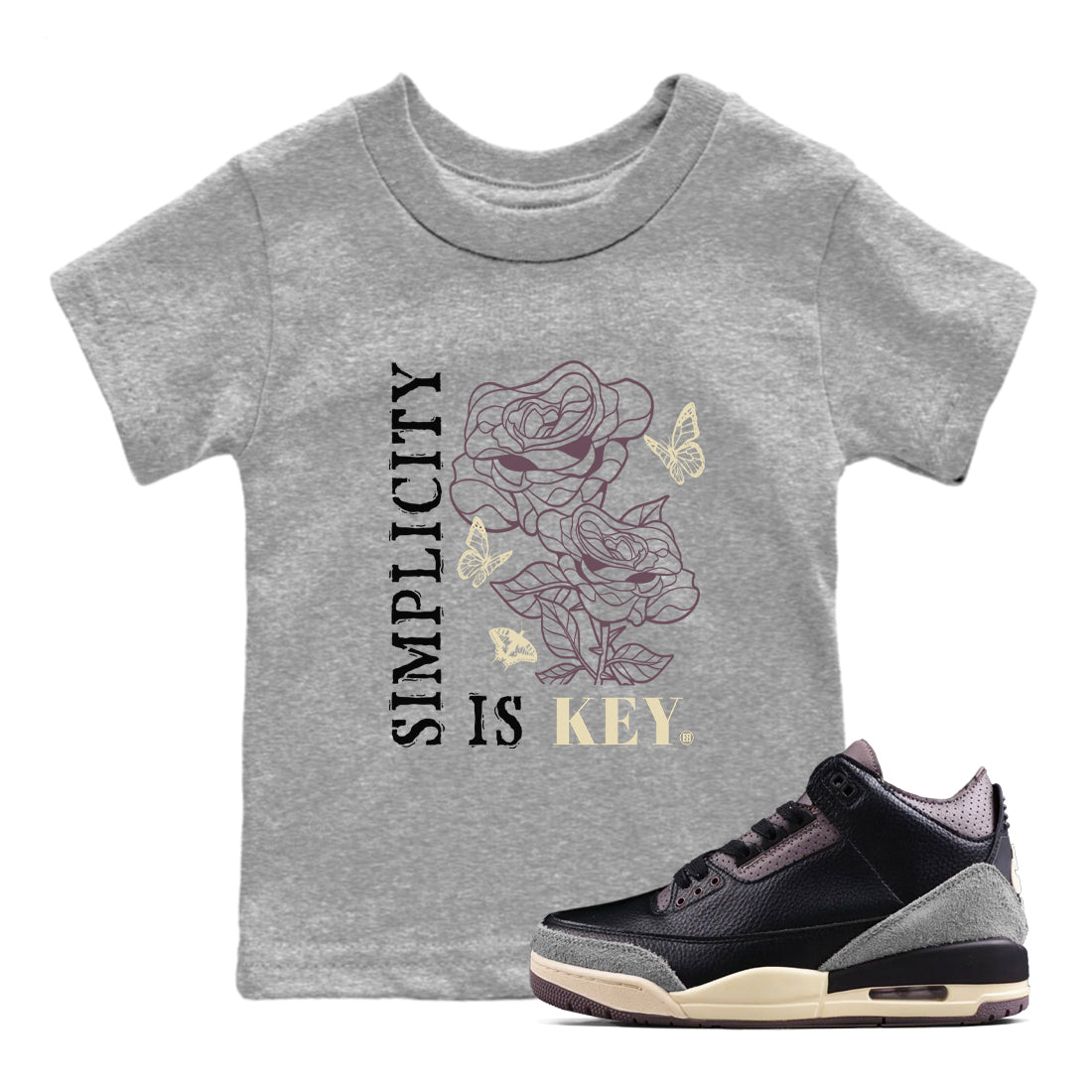 Simplicity Is Key snkmatch Tees Kids - Air Jordan 3 A Ma Maniere x Black