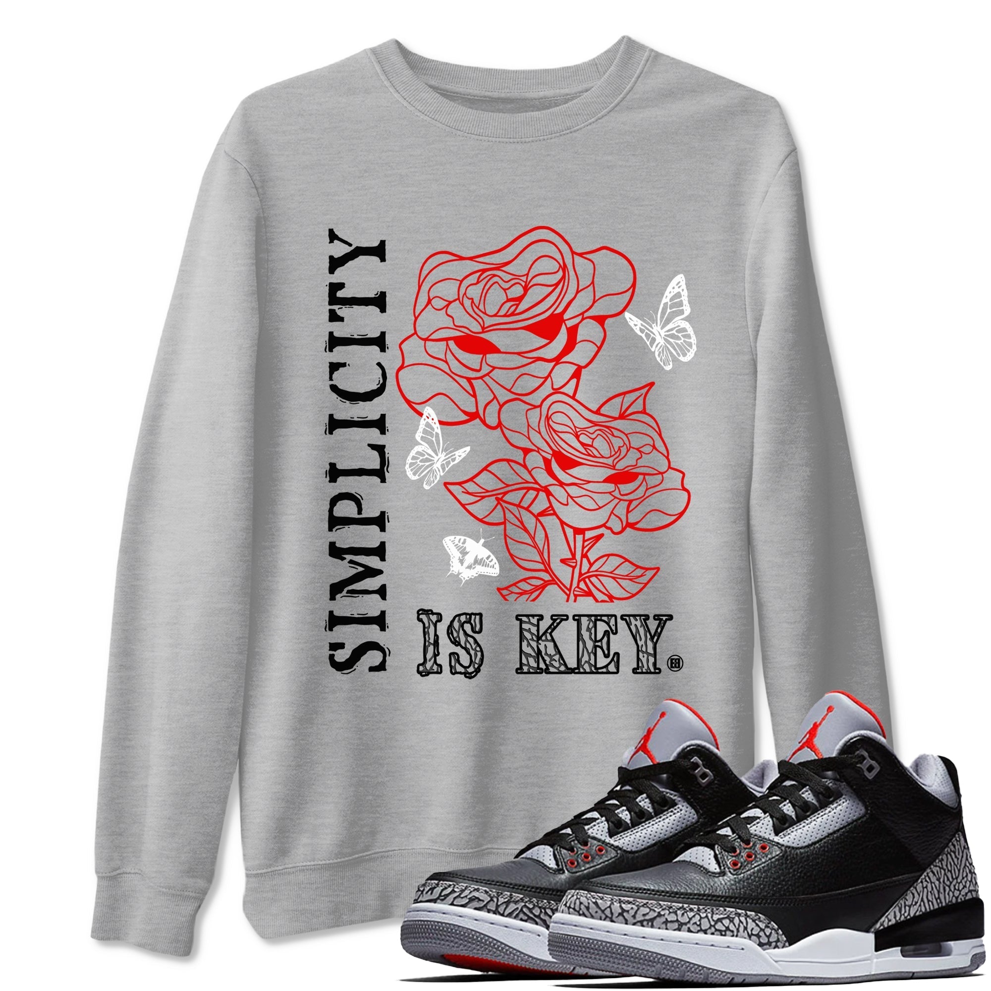 Simplicity Is Key snkmatch Tees - Air Jordan 3 Black Cement