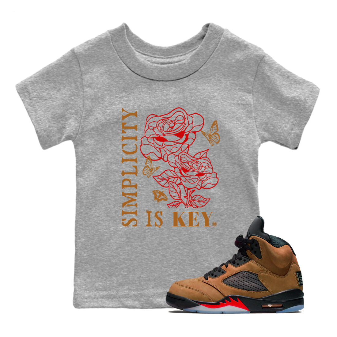 Simplicity Is Key snkmatch Tees Kids - Air Jordan 5 Archaeo Brown