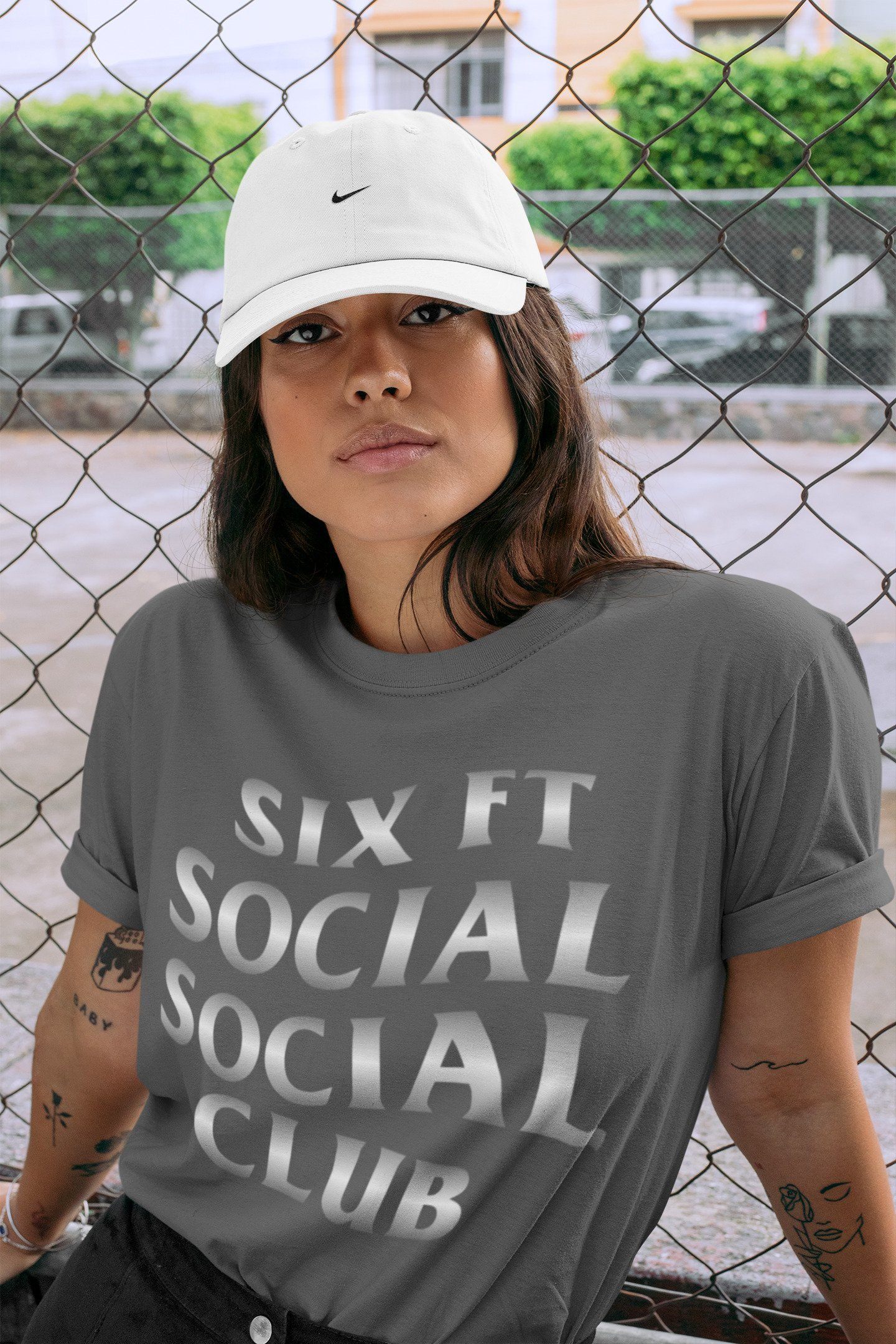 Six FT Social Club Unisex Tops - Air Jordan 1 Silver Toe