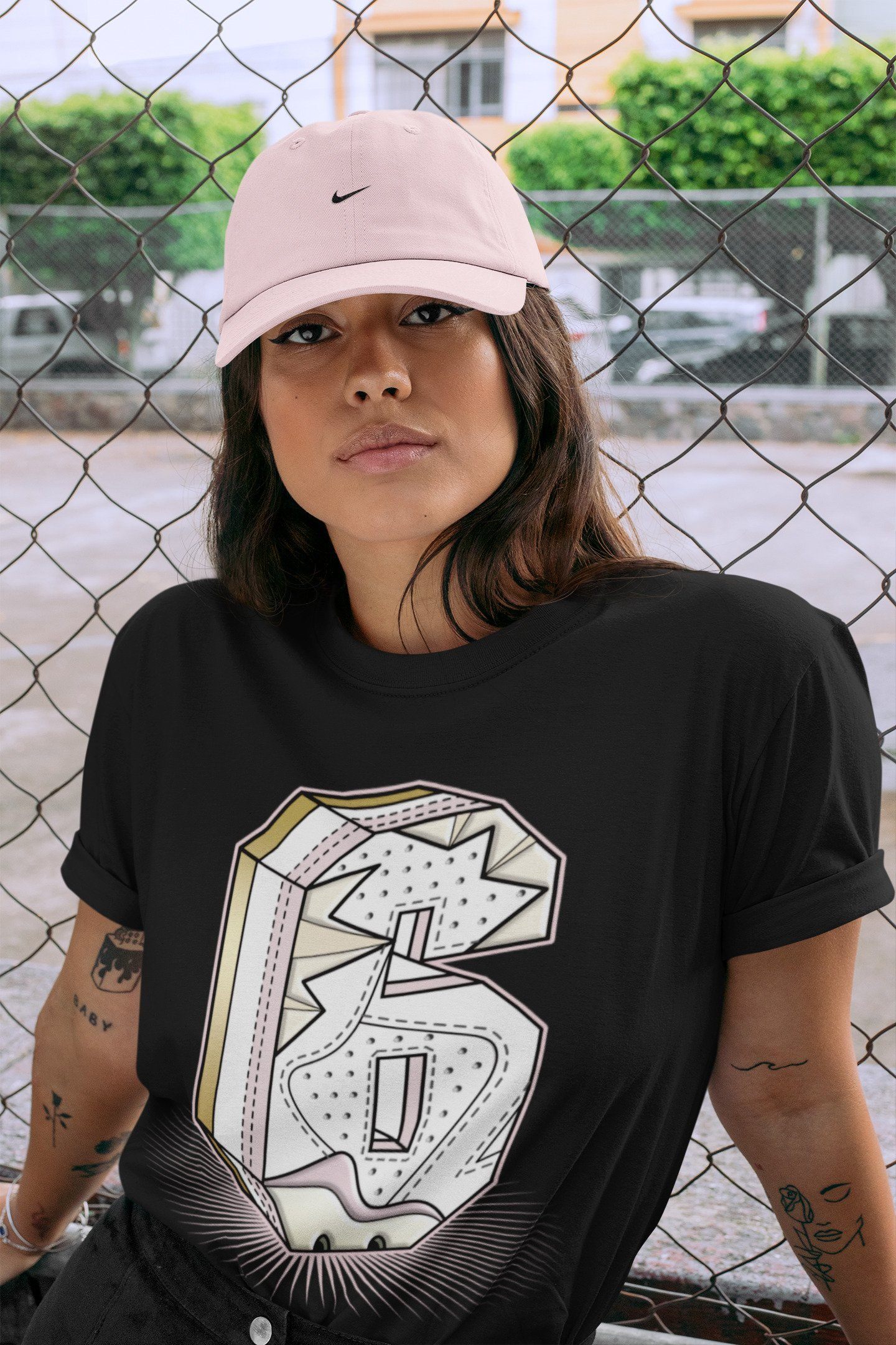 Six Statue Unisex Tops - Air Jordan 6 Gold Hoops