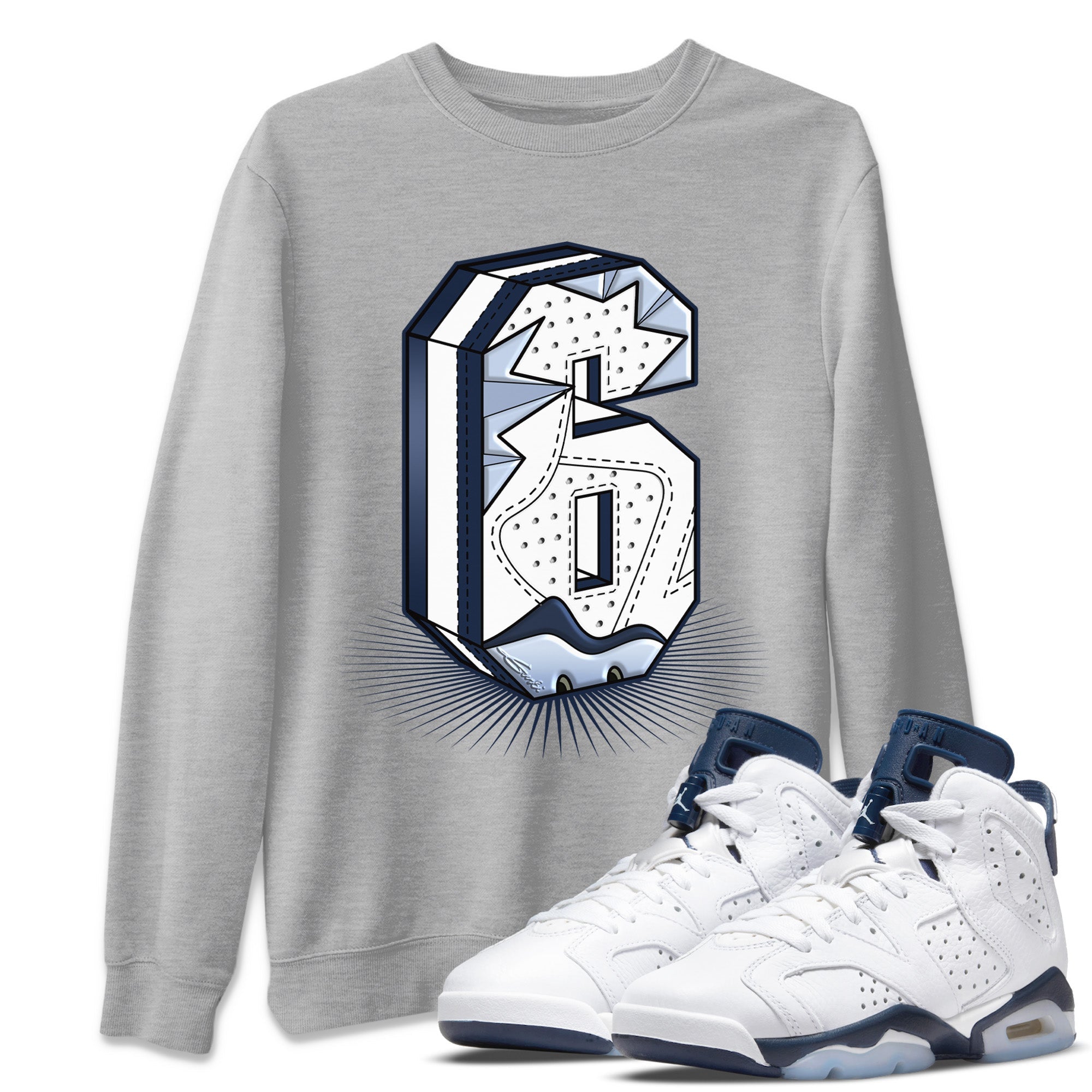 Six Statue Unisex Tops - Air Jordan 6 Midnight Navy
