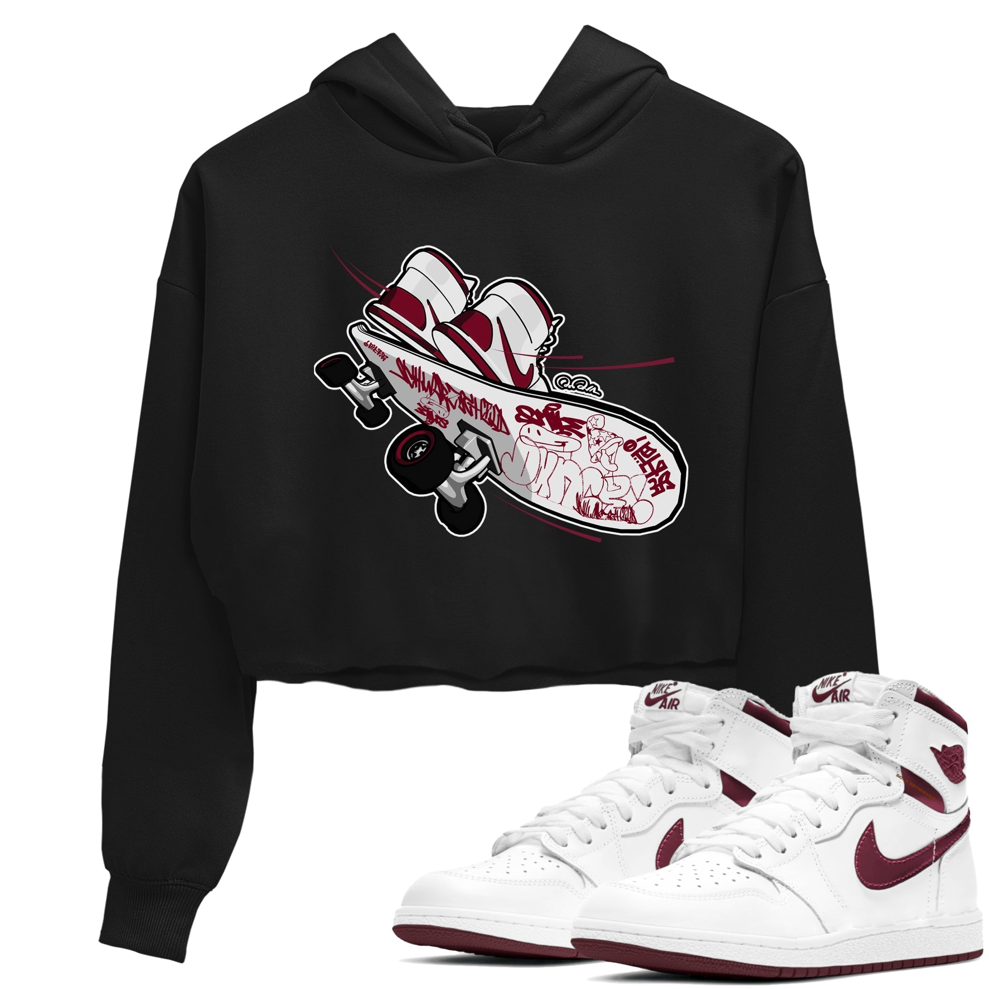 Skateboard snkmatch Women's Top - Air Jordan 1 Metallic Burgundy