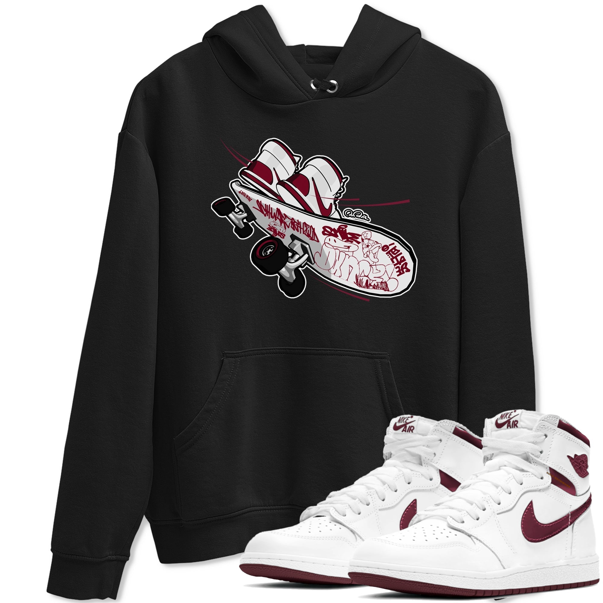 Skateboard snkmatch Tee - Air Jordan 1 Metallic Burgundy