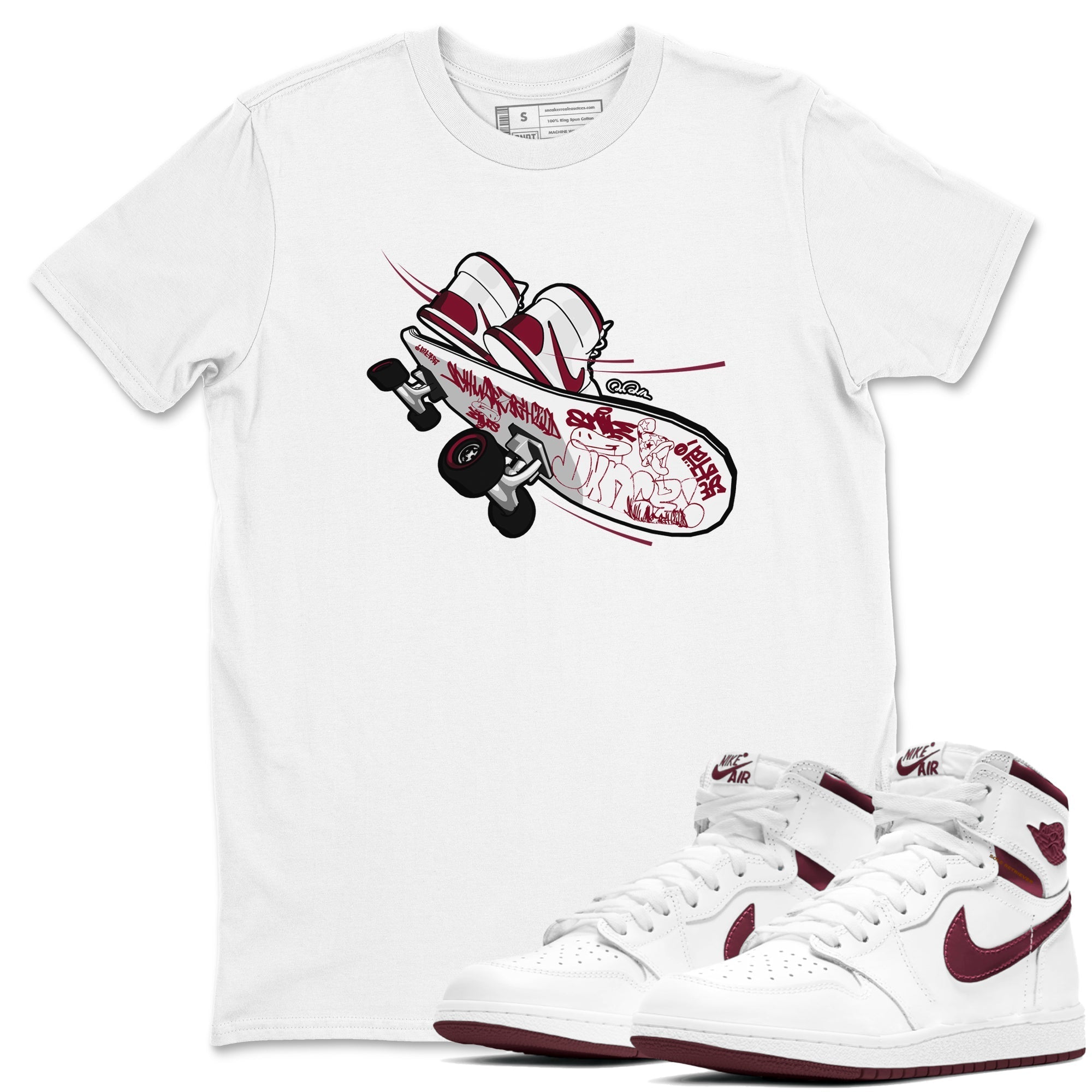 Skateboard snkmatch Tee - Air Jordan 1 Metallic Burgundy